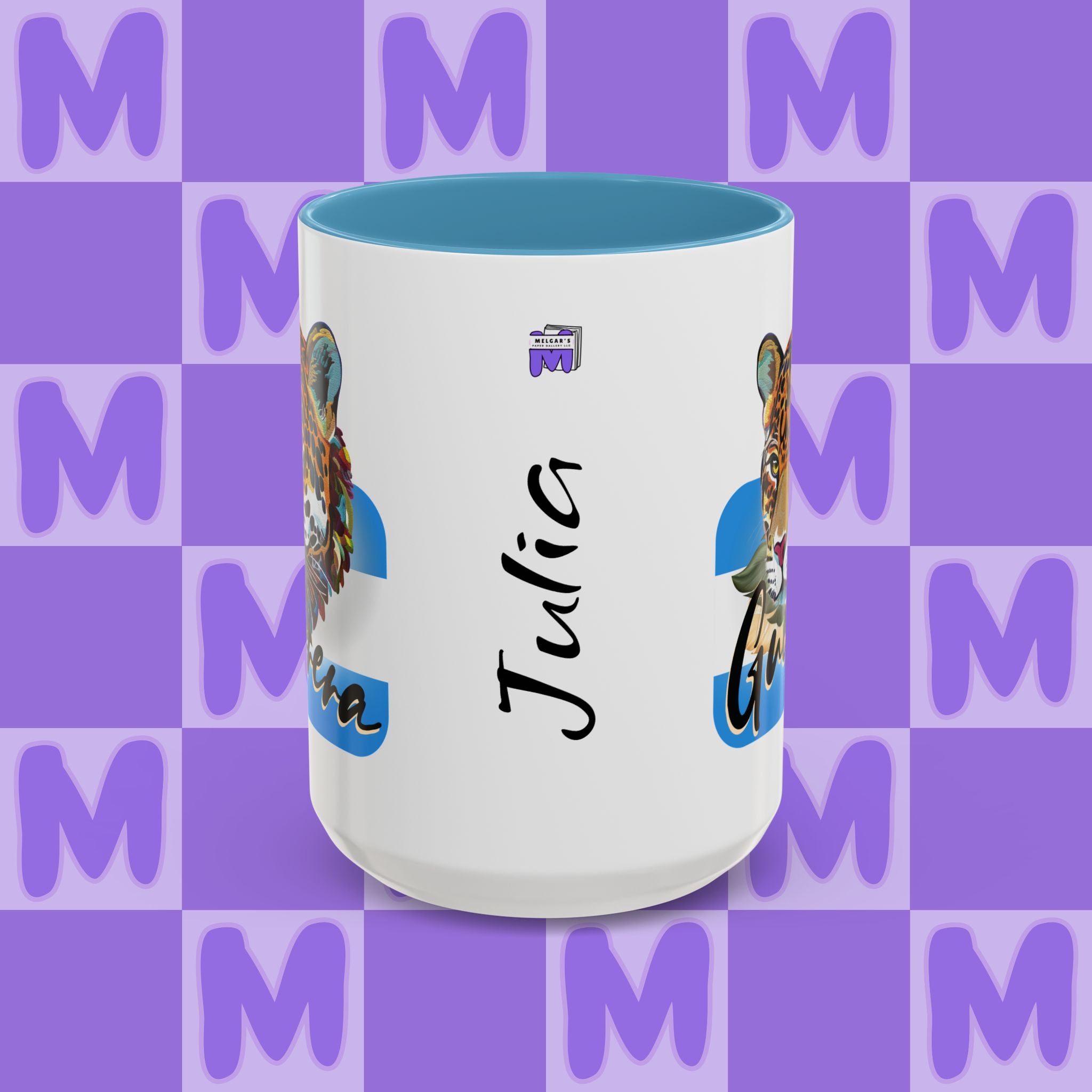 Melgar's Paper Gallery Personalized Honduras Guerrera Mug - Custom Name Coffee Cup with Powerful Jaguar Art - Inspirational Gift for Strong Latina Women & Warriors