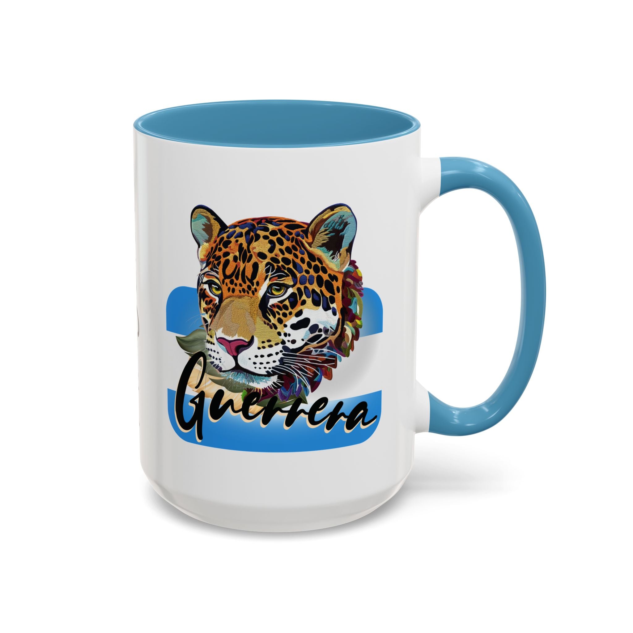 Custom! Personalized Honduras Guerrera Mug - Custom Name Coffee Cup with Powerful Jaguar Art - Inspirational Gift for Strong Honduran Latina Women & Warriors