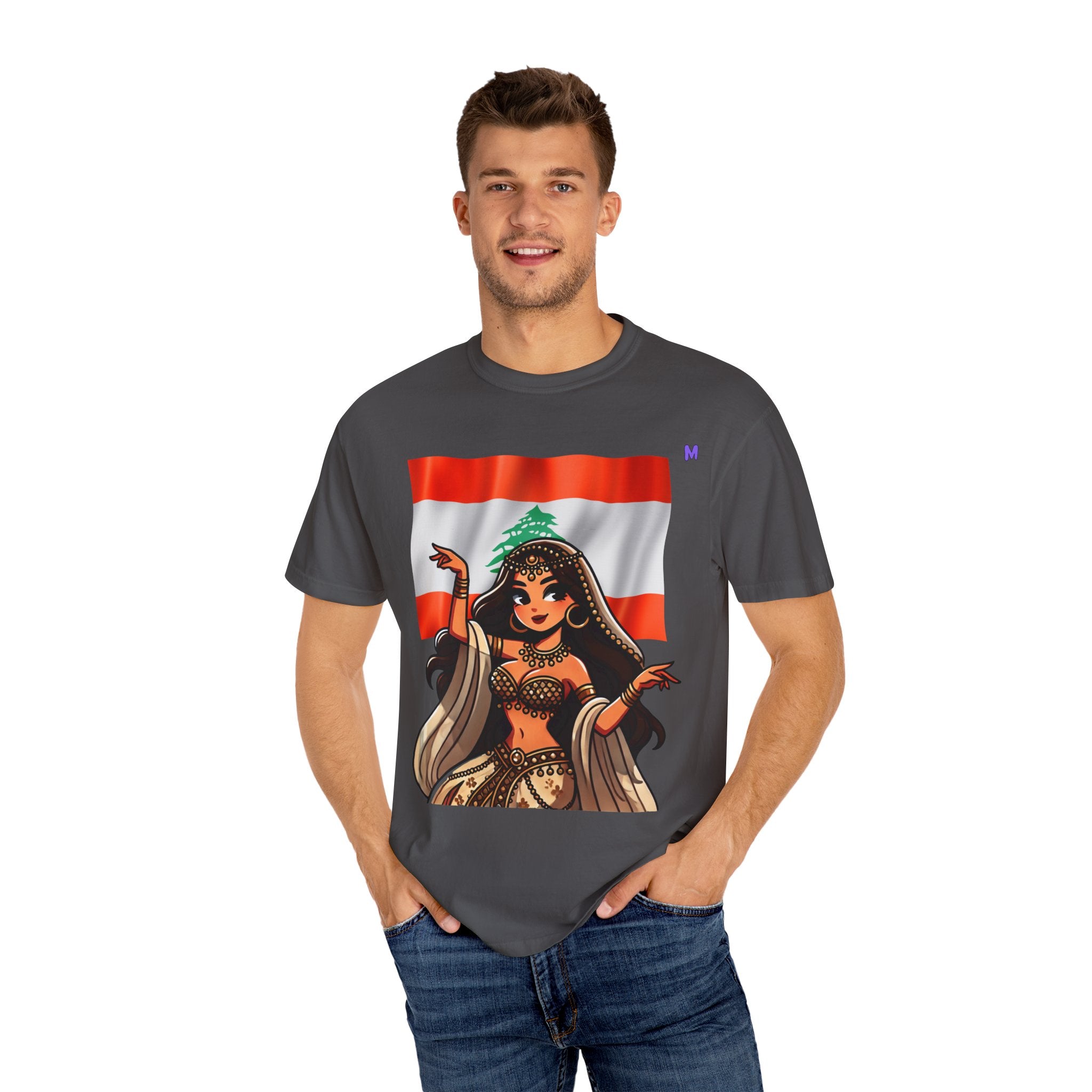 Lebanese Pride “Cedar Goddess” Unisex T-Shirt — White, Black, Military Green (S–4XL)