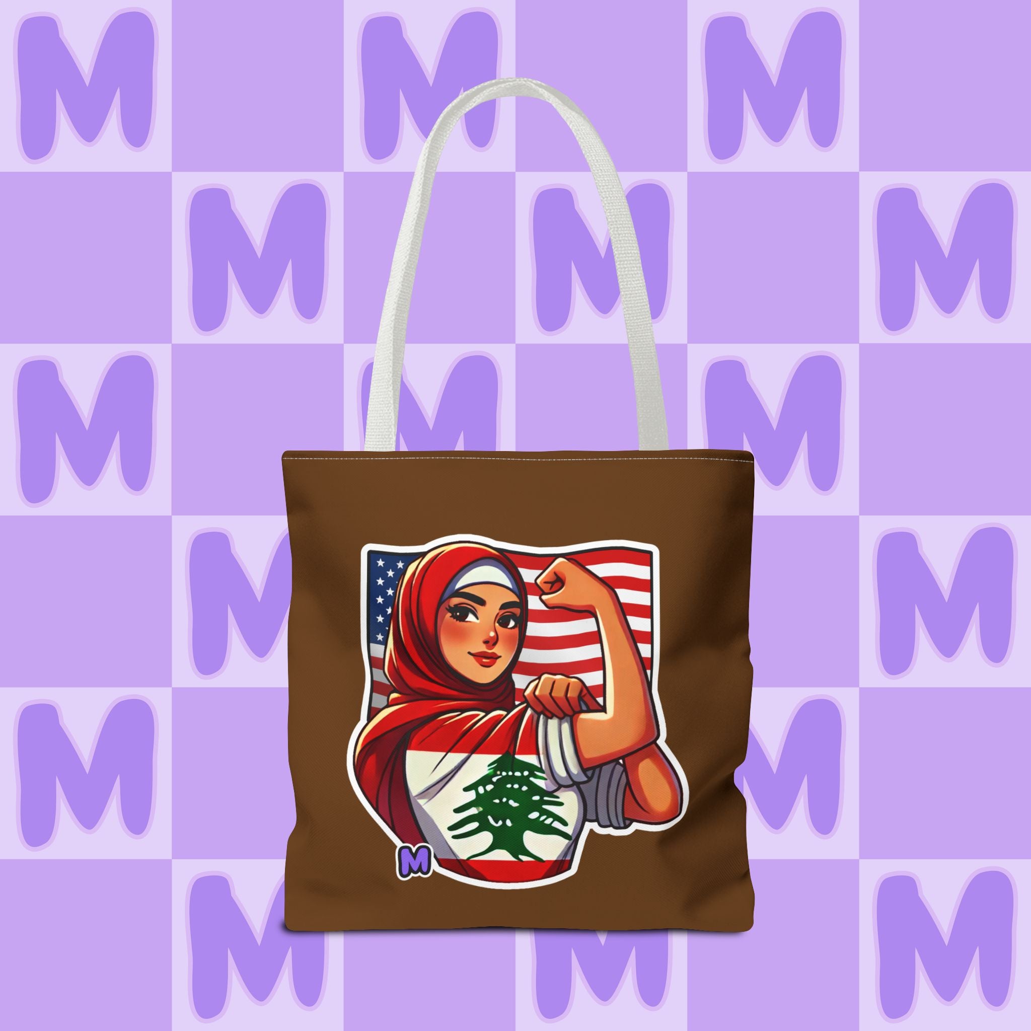 Large Strength & Unity Tote Bag – Lebanese Pride Design | Re-usable Shopping Bag Tote
