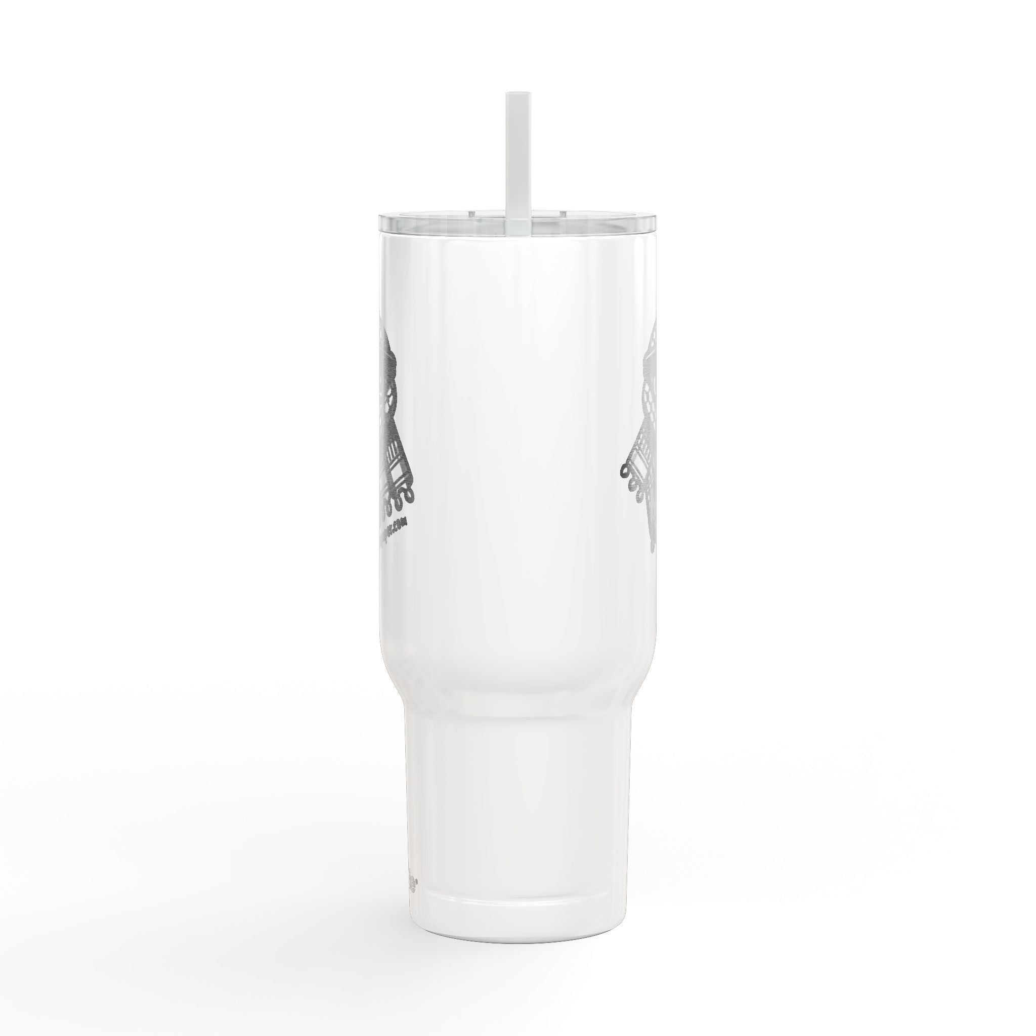 Keffiyeh Buddy Travel Tumbler with Handle & Straw — Vacuum-Insulated, 40 oz
