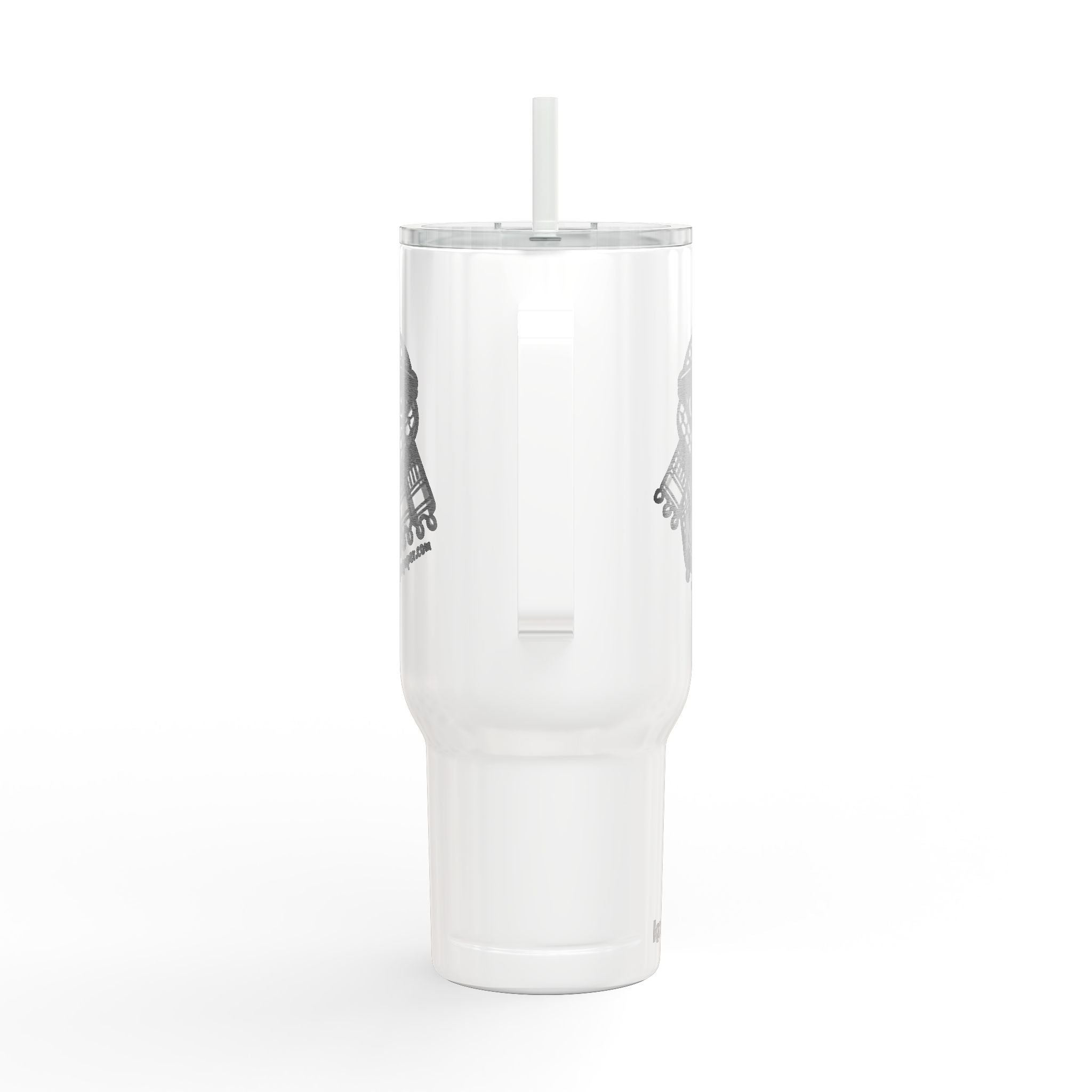 Keffiyeh Buddy Travel Tumbler with Handle & Straw — Vacuum-Insulated, 40 oz