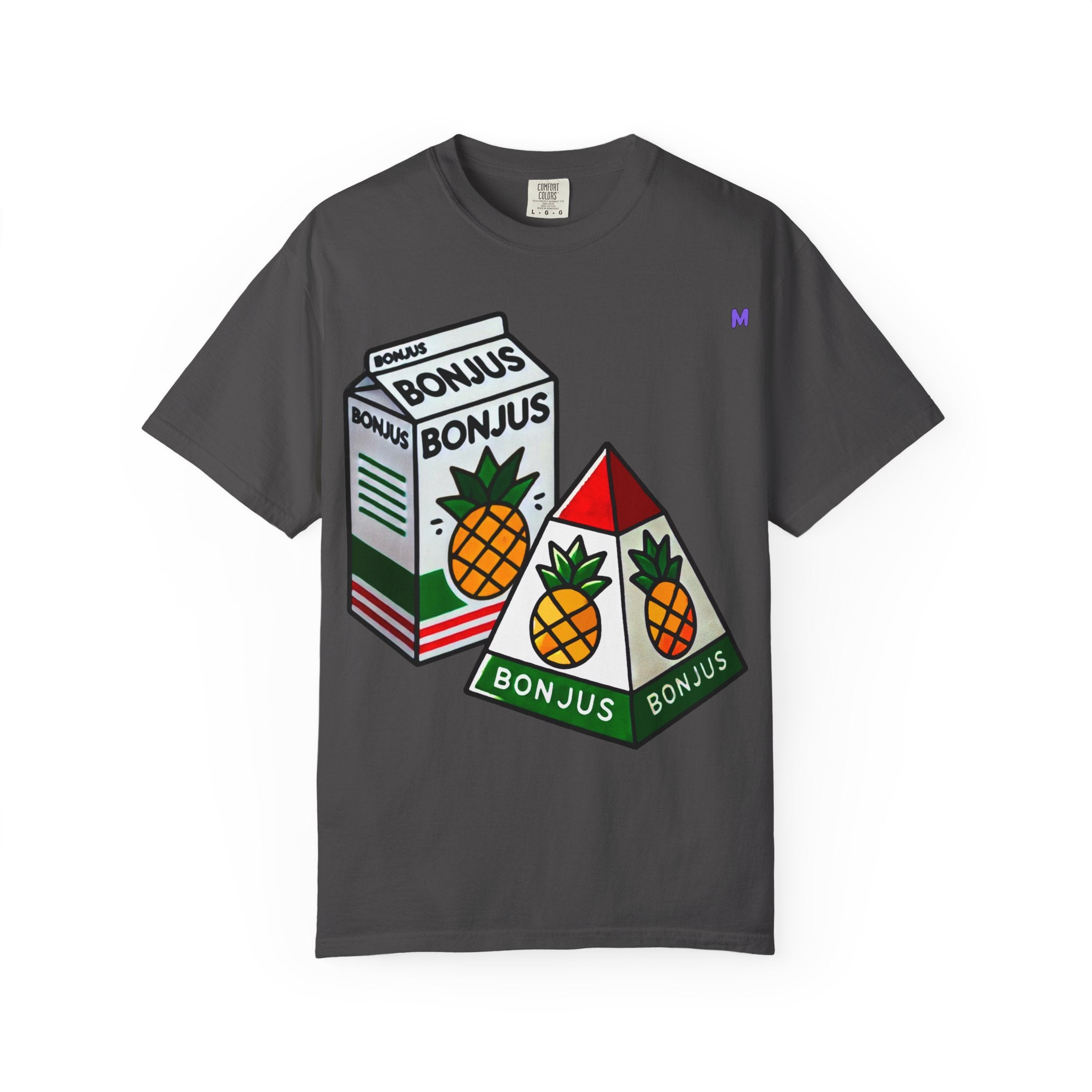 Bonjus Pineapple Juice Graphic Tee — Unisex T-Shirt (Red, Military Green, Charcoal, White | S–4XL)