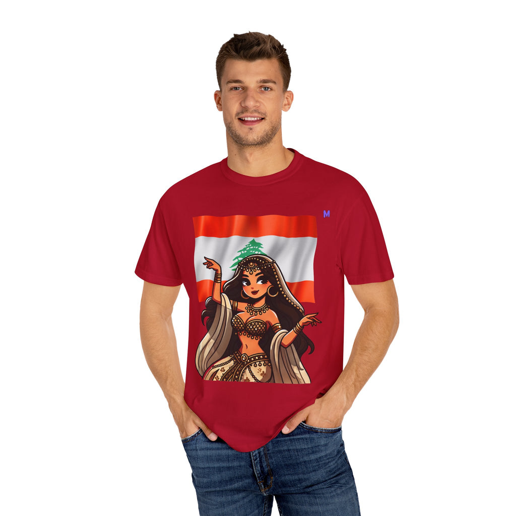 Lebanese Pride “Cedar Goddess” Unisex T-Shirt — White, Black, Military Green (S–4XL)