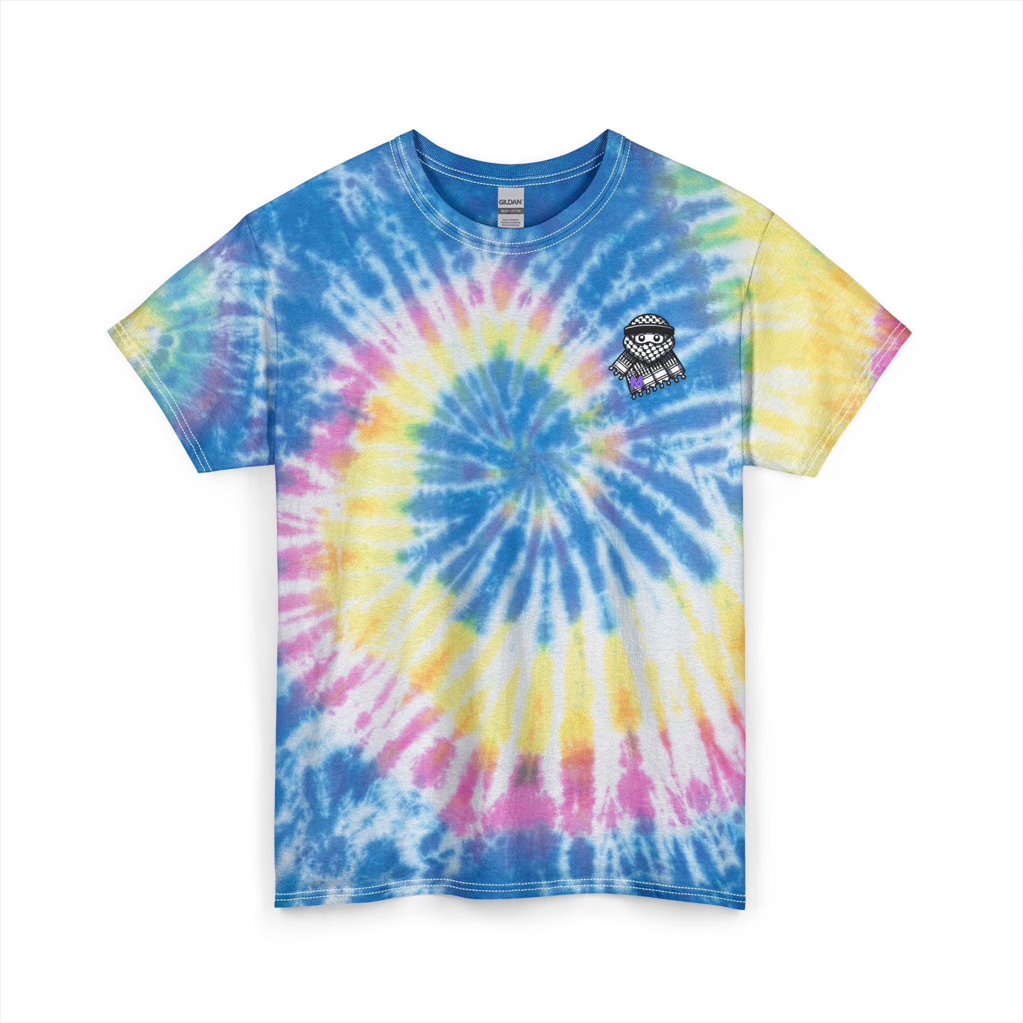 Keffiyeh Buddy Tie Dye Cotton Tee by Melgar's Paper Gallery - Unisex Tee for Men & Women