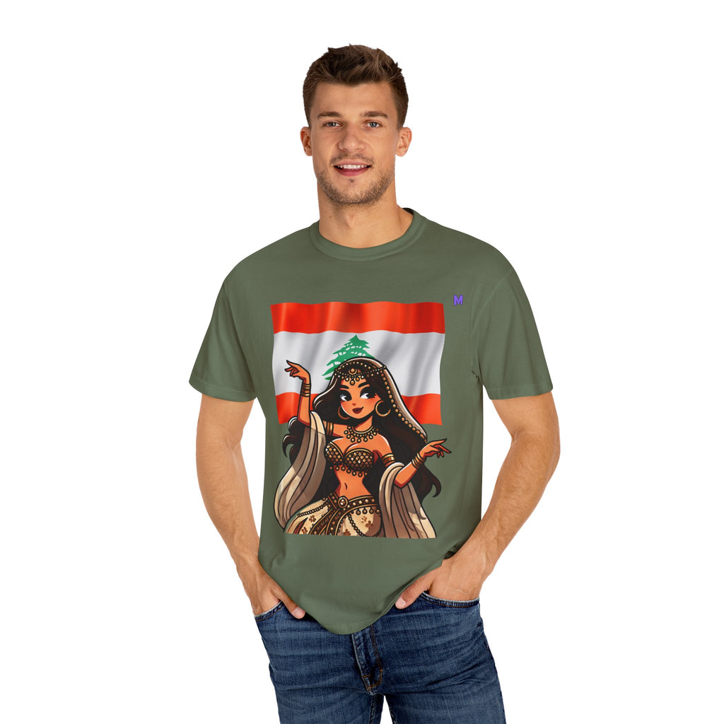 Lebanese Pride “Cedar Goddess” Unisex T-Shirt — White, Black, Military Green (S–4XL)