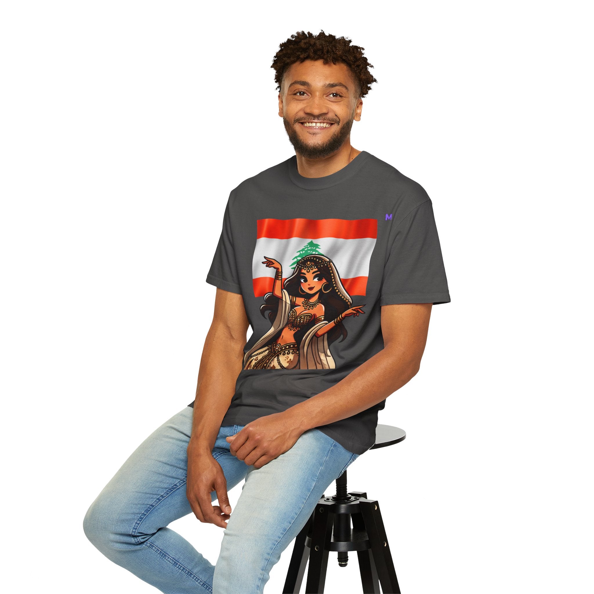 Lebanese Pride “Cedar Goddess” Unisex T-Shirt — White, Black, Military Green (S–4XL)