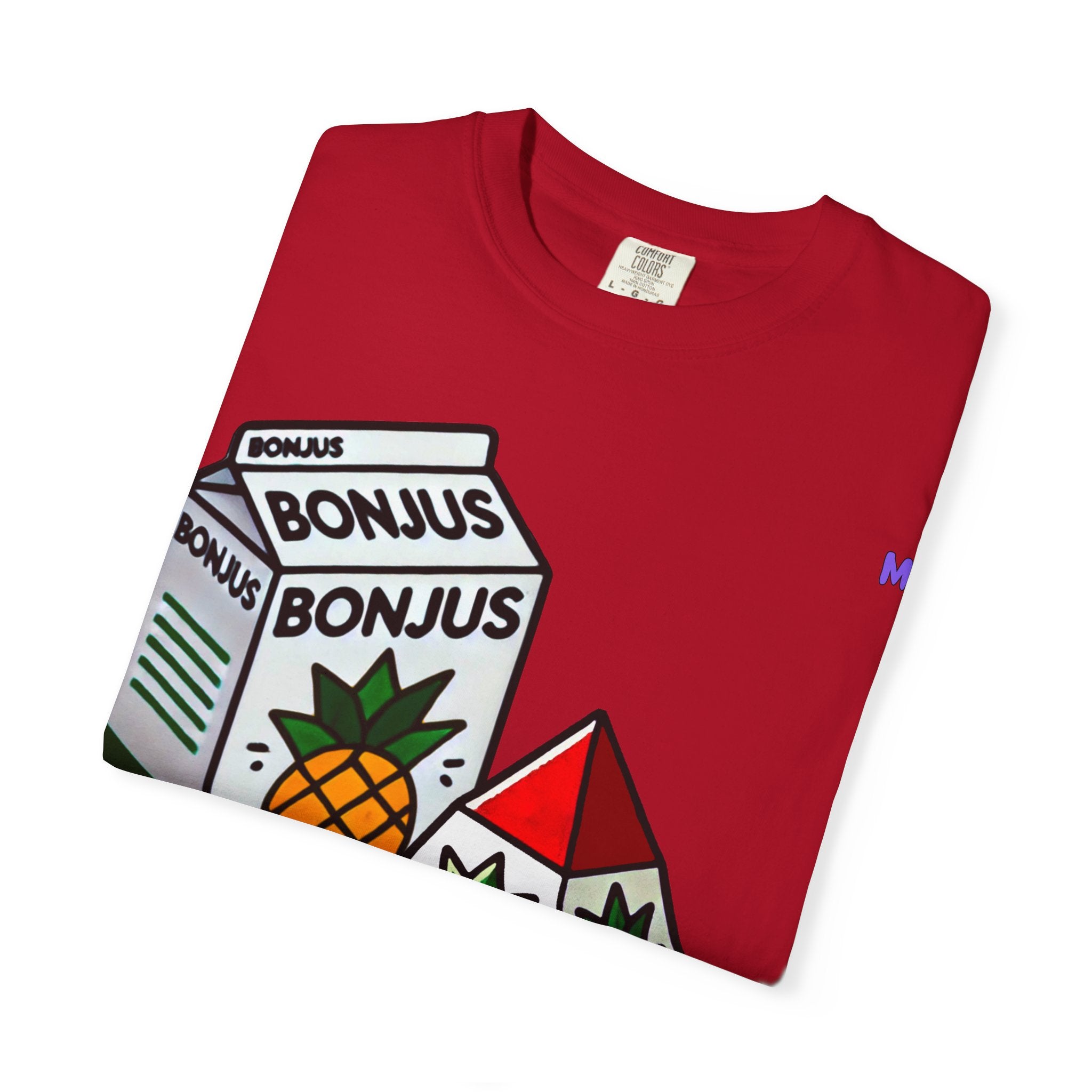 Bonjus Pineapple Juice Graphic Tee — Unisex T-Shirt (Red, Military Green, Charcoal, White | S–4XL)