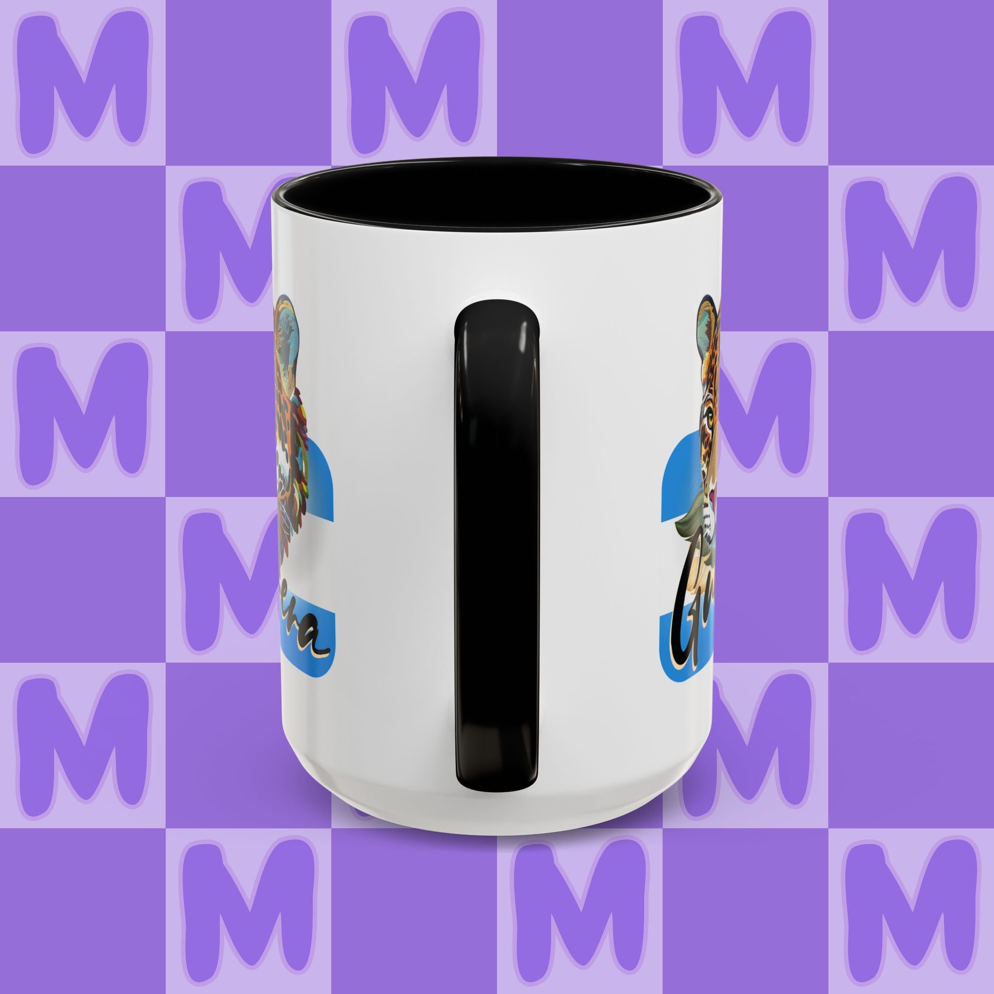 Melgar's Paper Gallery Personalized Honduras Guerrera Mug - Custom Name Coffee Cup with Powerful Jaguar Art - Inspirational Gift for Strong Latina Women & Warriors