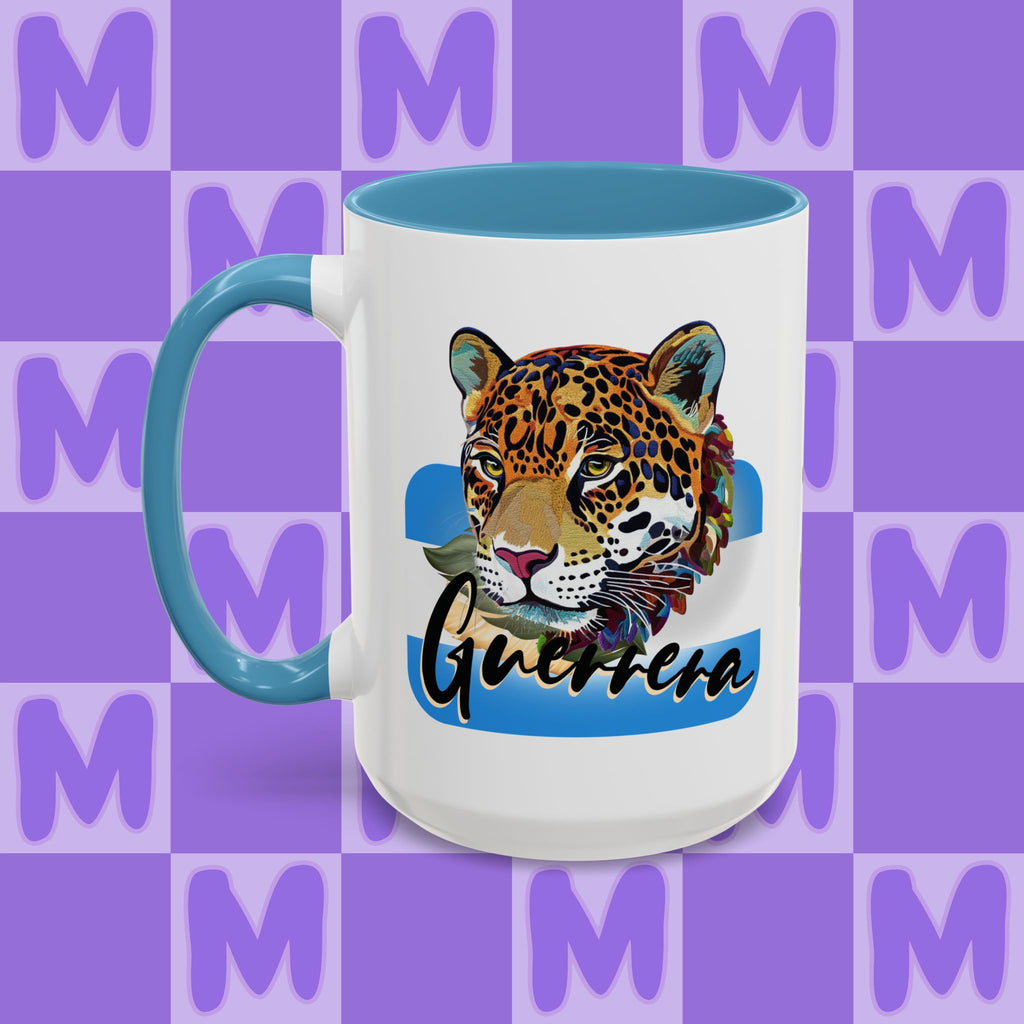 Melgar's Paper Gallery Personalized Honduras Guerrera Mug - Custom Name Coffee Cup with Powerful Jaguar Art - Inspirational Gift for Strong Latina Women & Warriors