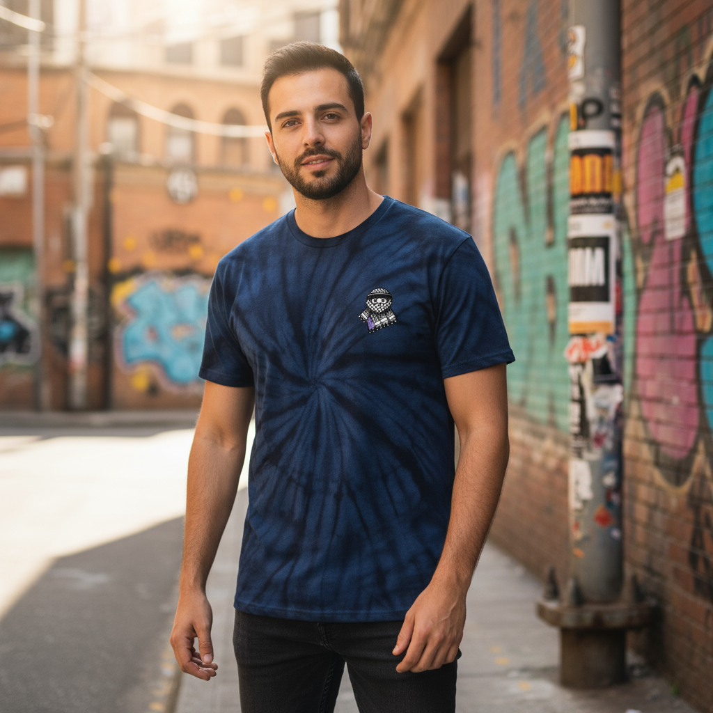 Keffiyeh Buddy Tie Dye Cotton Tee by Melgar's Paper Gallery - Unisex Tee for Men & Women