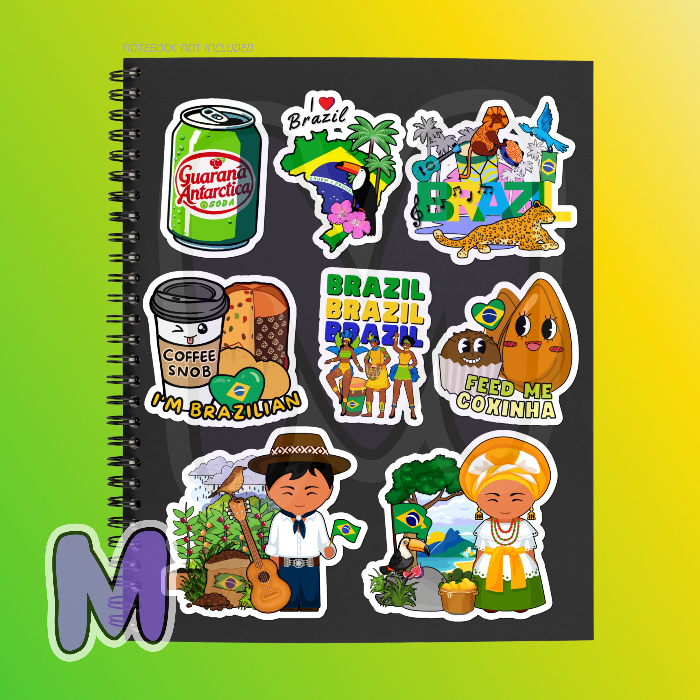 Waterproof Brazilian Culture Sticker Pack - Large Vinyl Decals