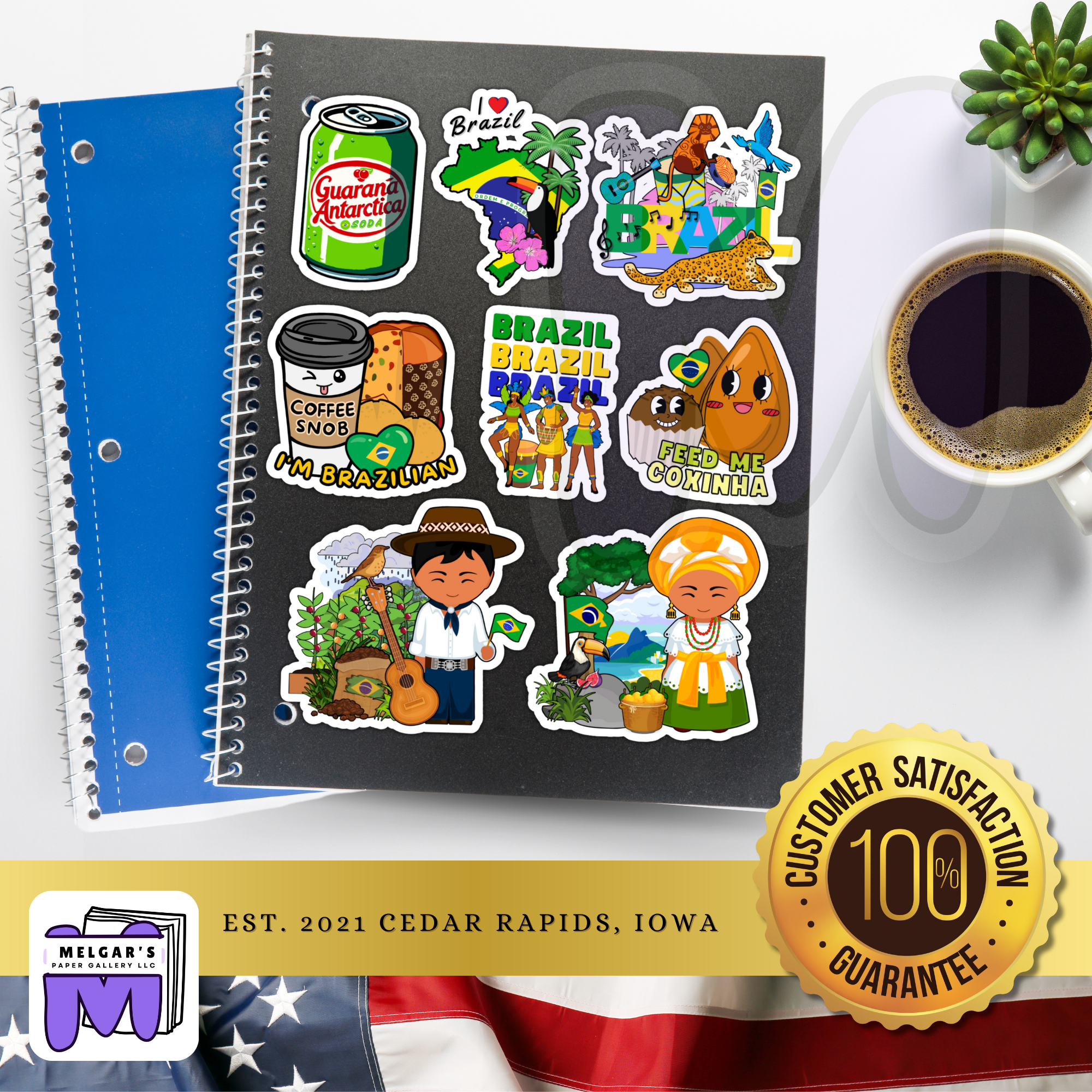 Waterproof Brazilian Culture Sticker Pack - Large Vinyl Decals
