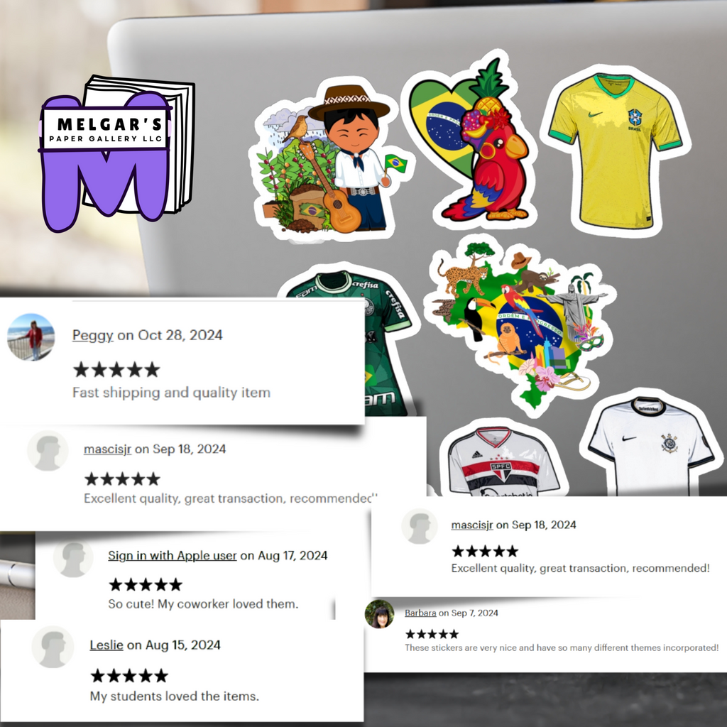 Brazilian Soccer Heritage and Cultural Icon Sticker Set