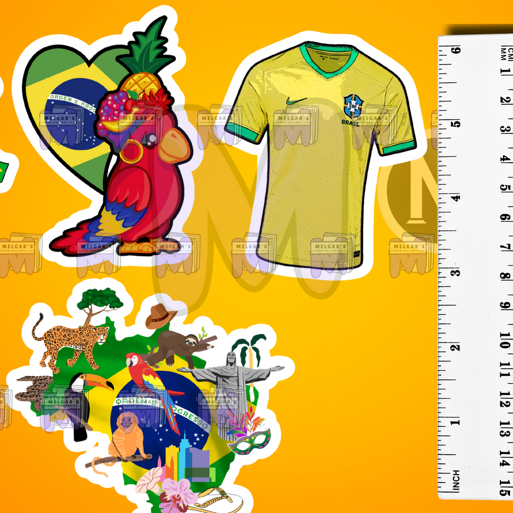 Brazilian Soccer Heritage and Cultural Icon Sticker Set