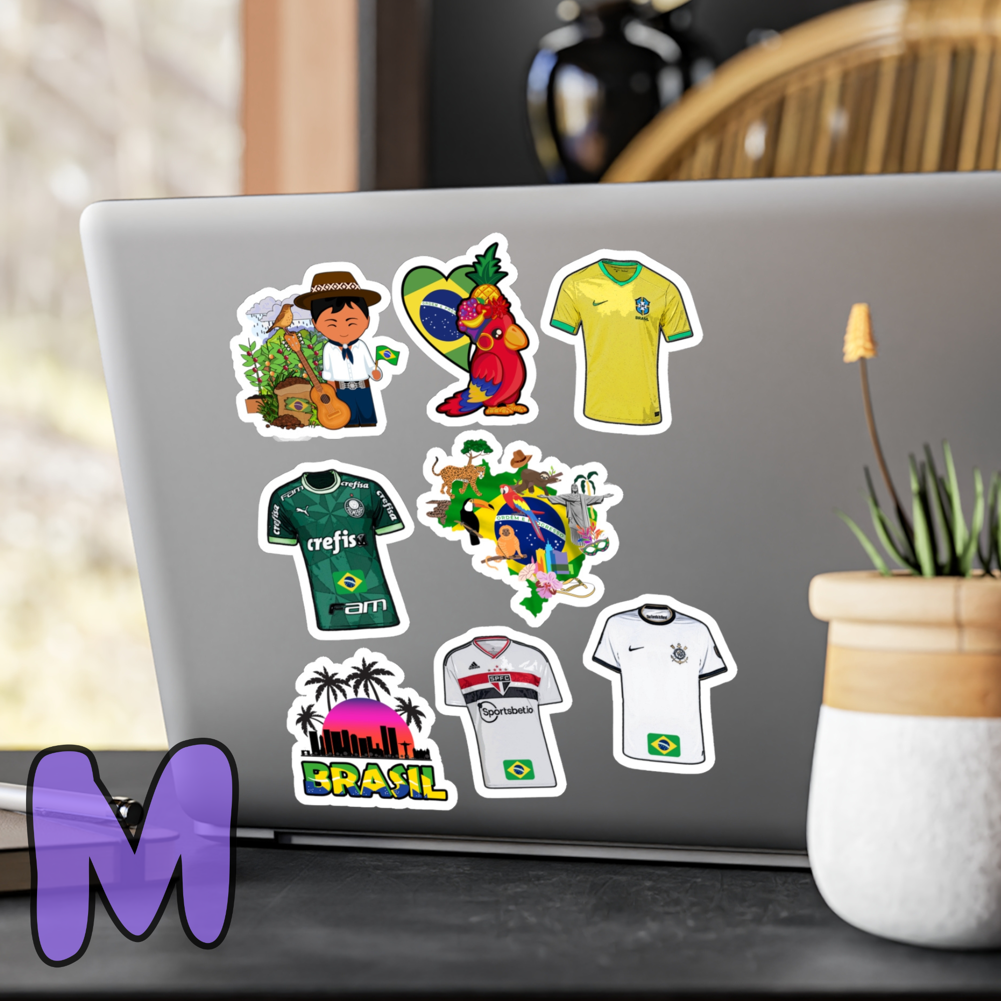 Brazilian Soccer Heritage and Cultural Icon Sticker Set