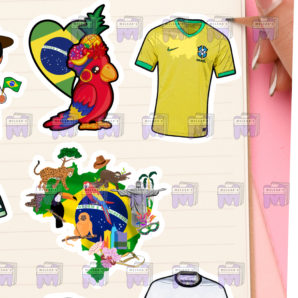 Brazilian Soccer Heritage and Cultural Icon Sticker Set