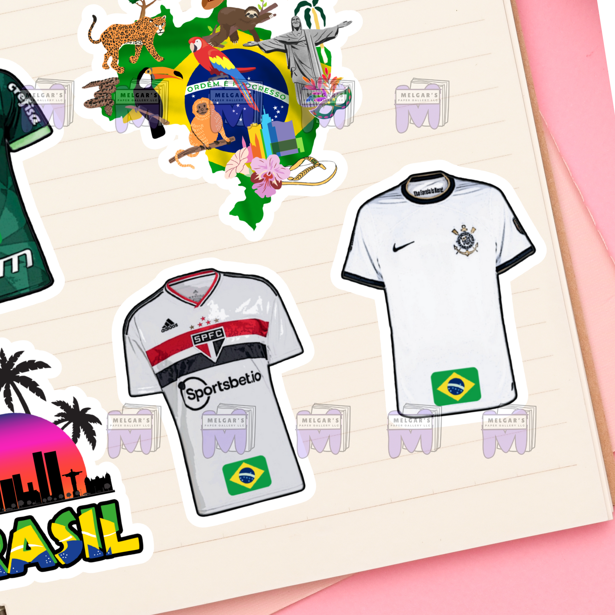 Brazilian Soccer Heritage and Cultural Icon Sticker Set