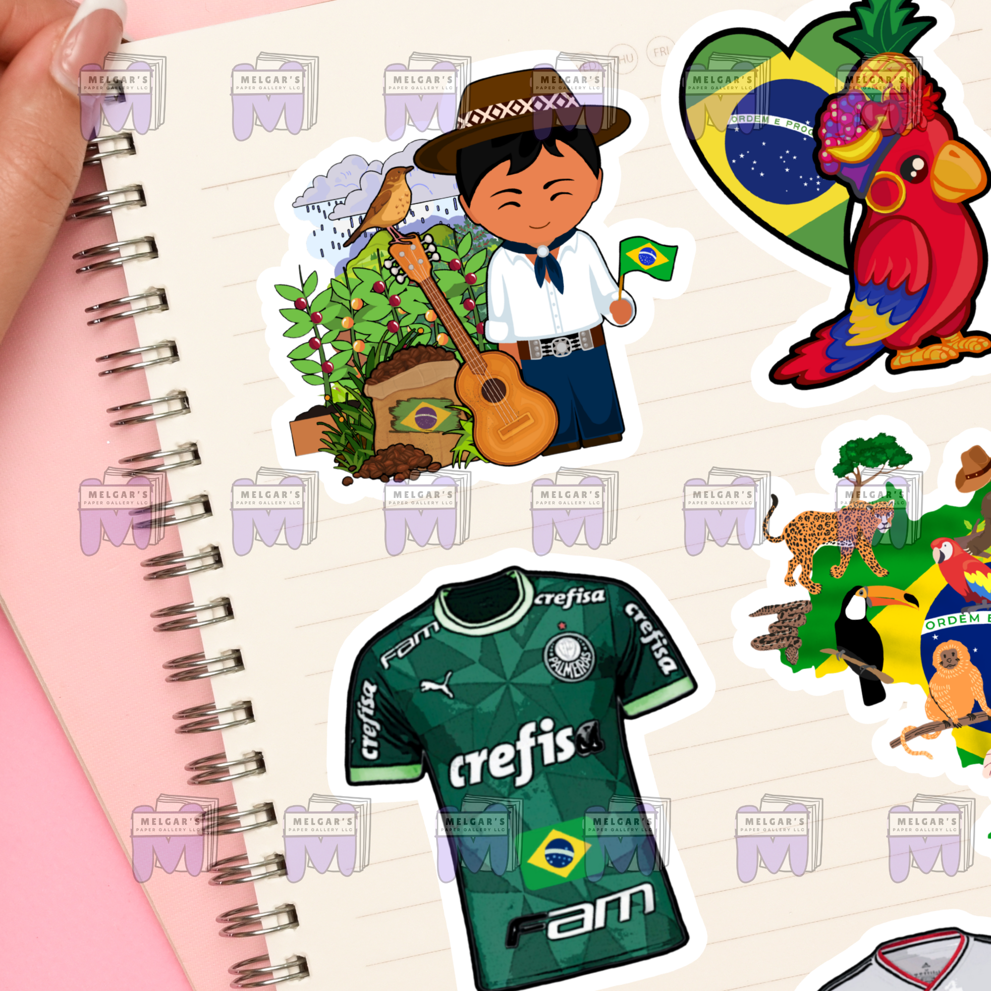 Brazilian Soccer Heritage and Cultural Icon Sticker Set