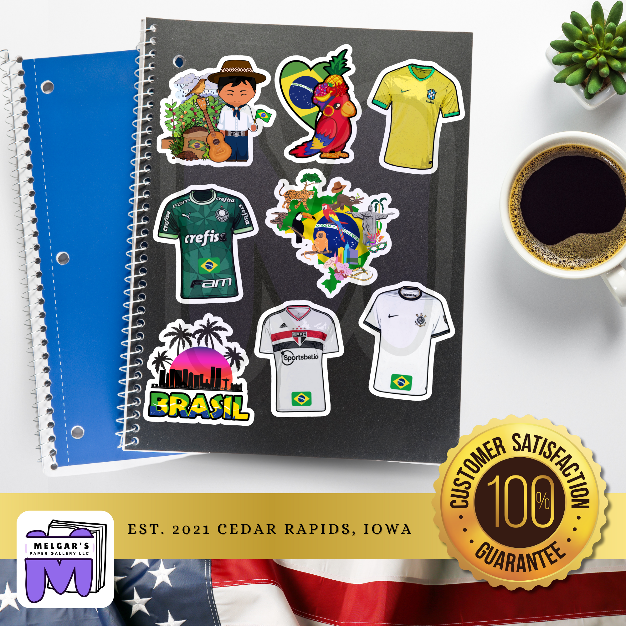 Brazilian Soccer Heritage and Cultural Icon Sticker Set
