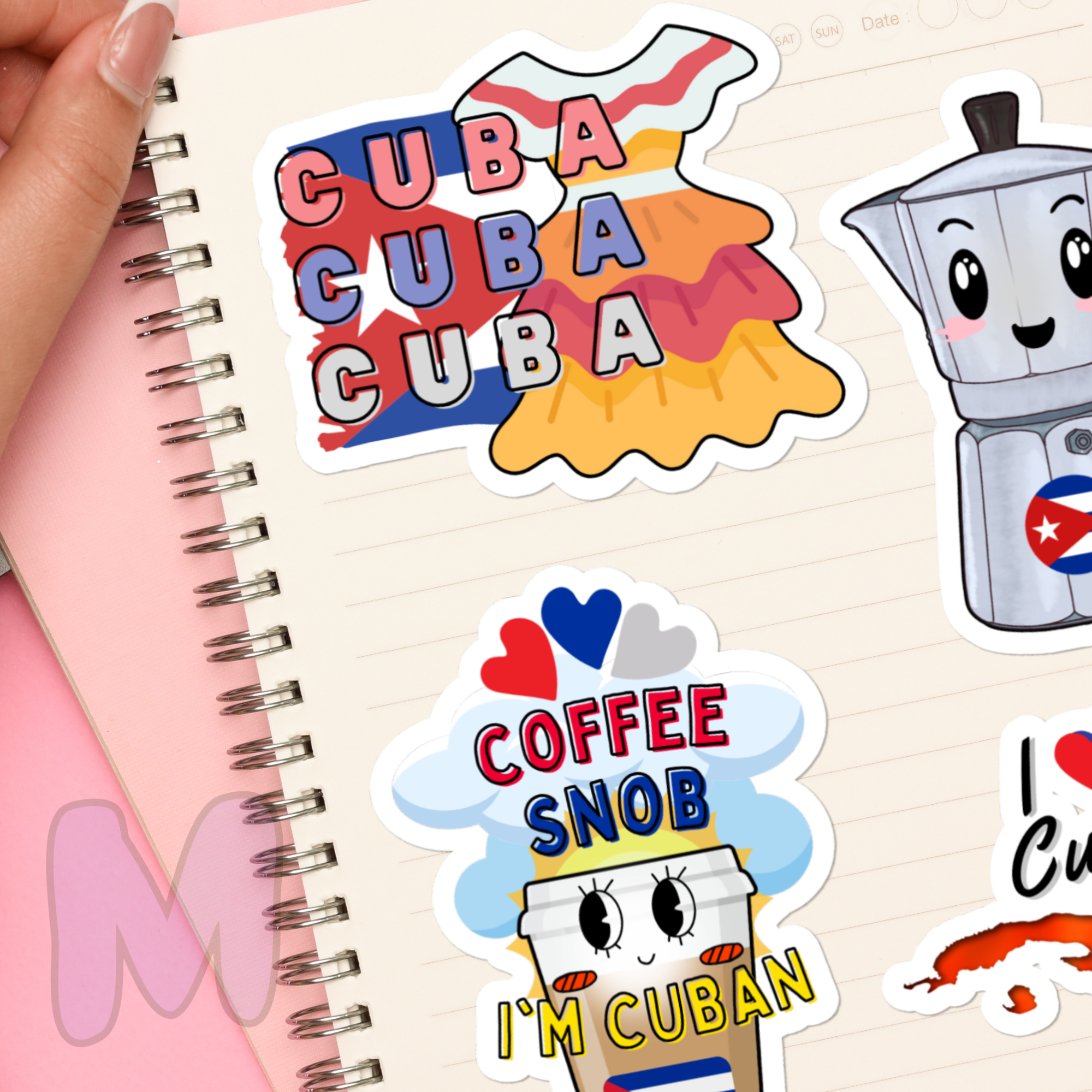 Cuban Culture Heritage Sticker Set | Coffee, Croquetas, and Island Life