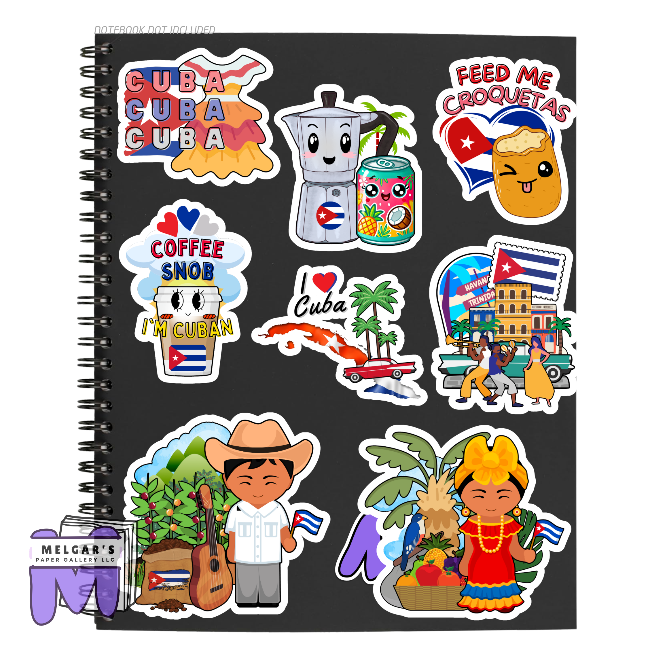 Cuban Culture Heritage Sticker Set | Coffee, Croquetas, and Island Life