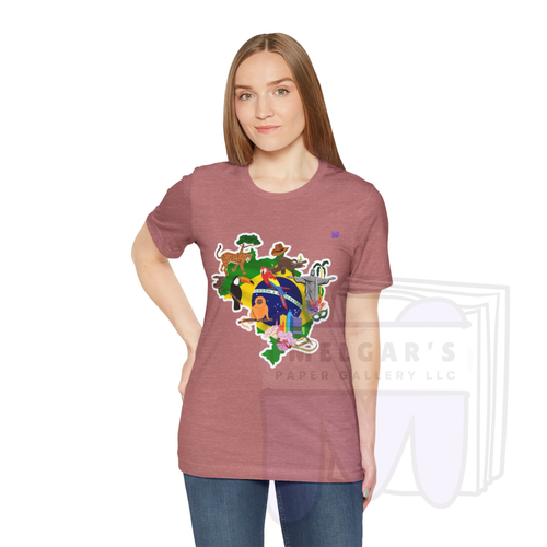 Brazil Heritage Map T-Shirt | Heather Mauve Cultural Graphic Tee for Educators