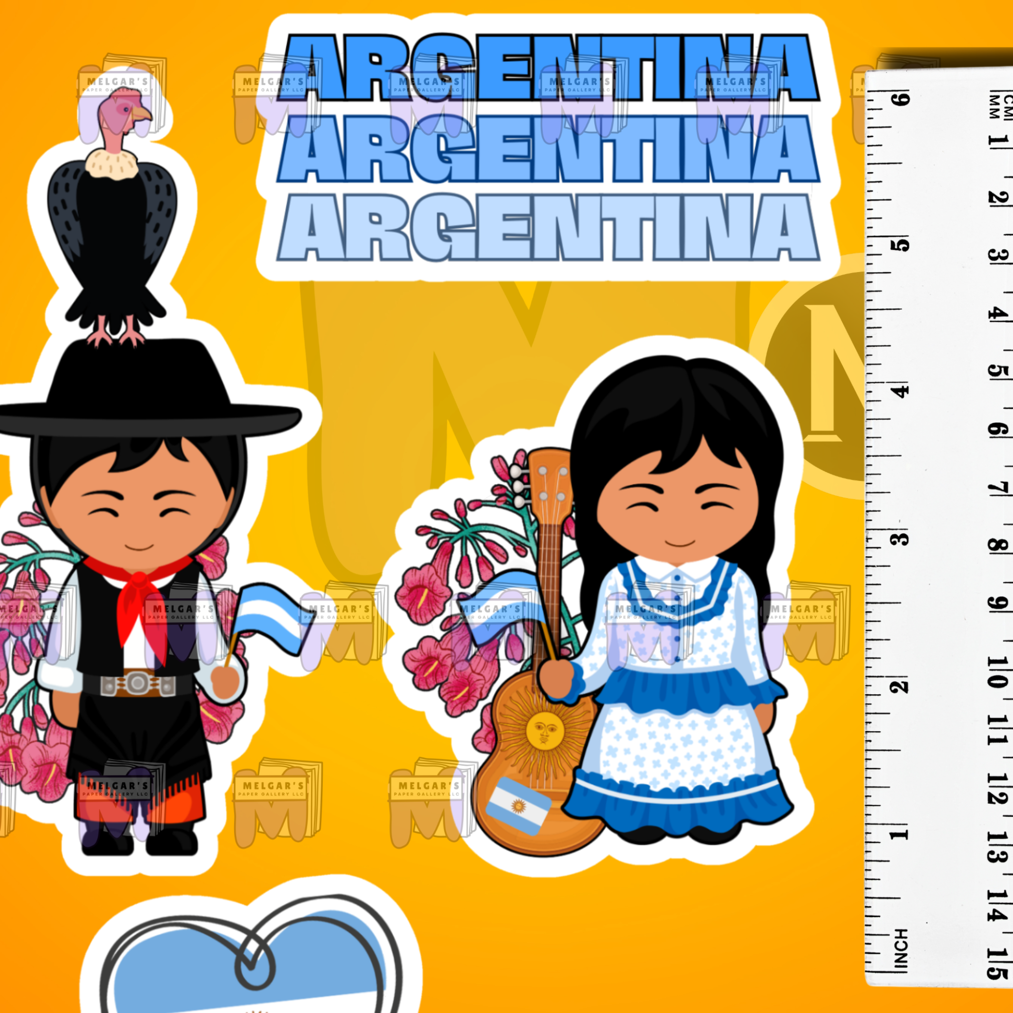 Argentina Heritage Vinyl Sticker Sheet – Vibrant Culture & Icons Decals for Laptops, Water Bottles, and Planners