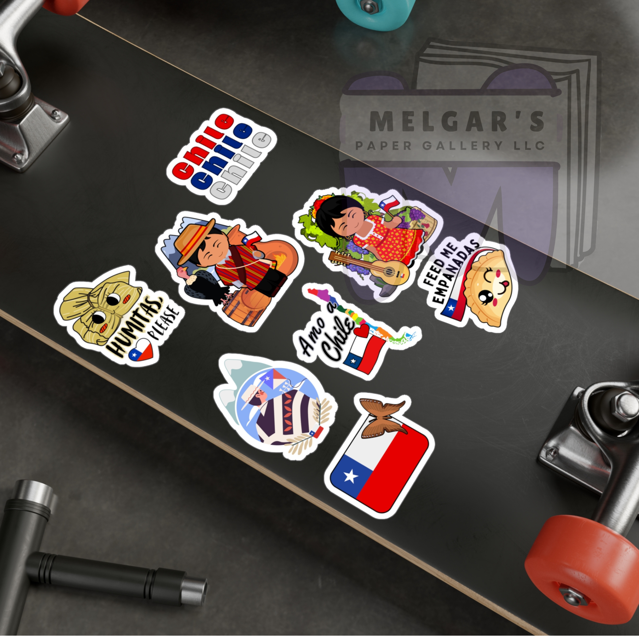 Waterproof Chilean Culture Vinyl Stickers | Humitas, Empanadas & Flag Designs of Chile