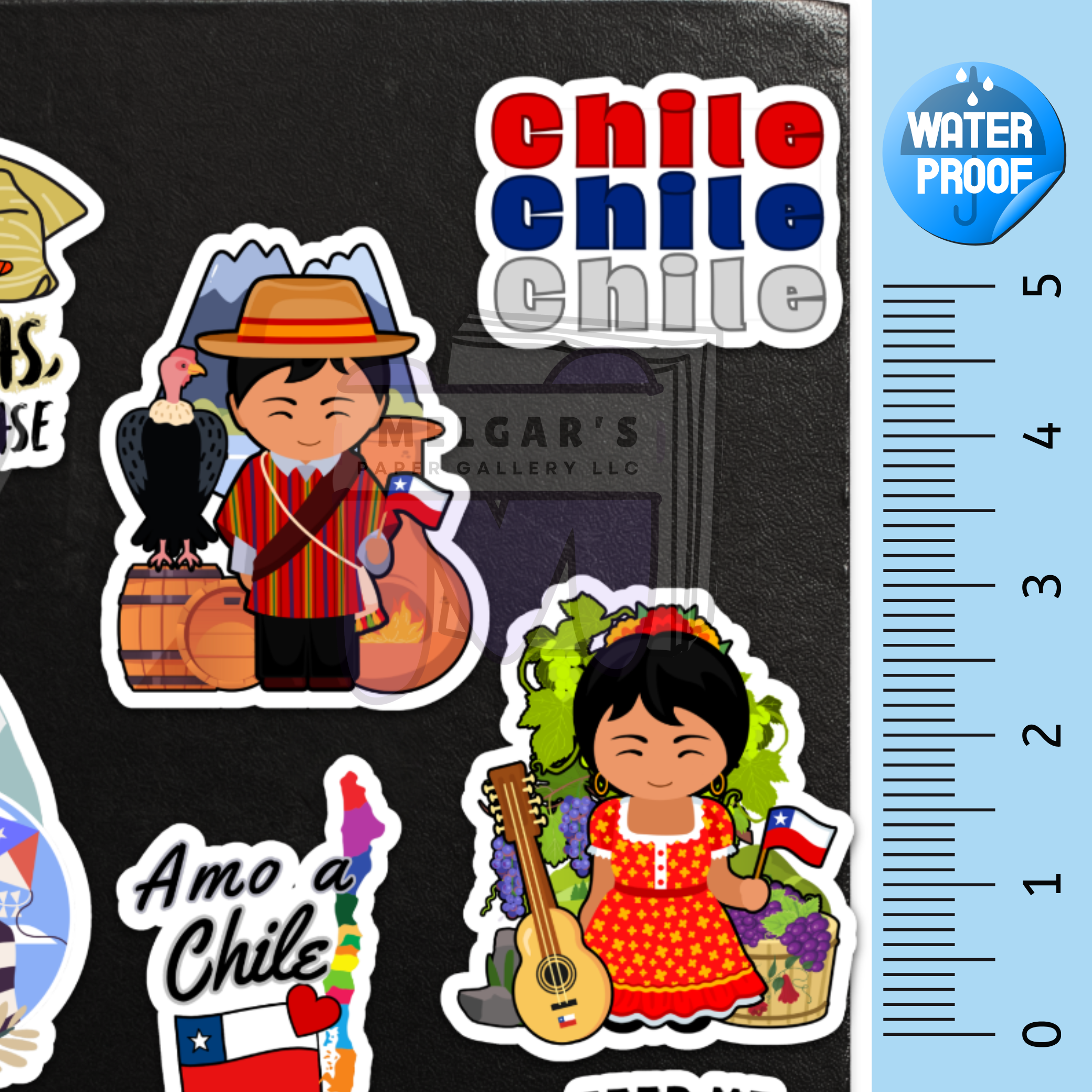 Waterproof Chilean Culture Vinyl Stickers | Humitas, Empanadas & Flag Designs of Chile