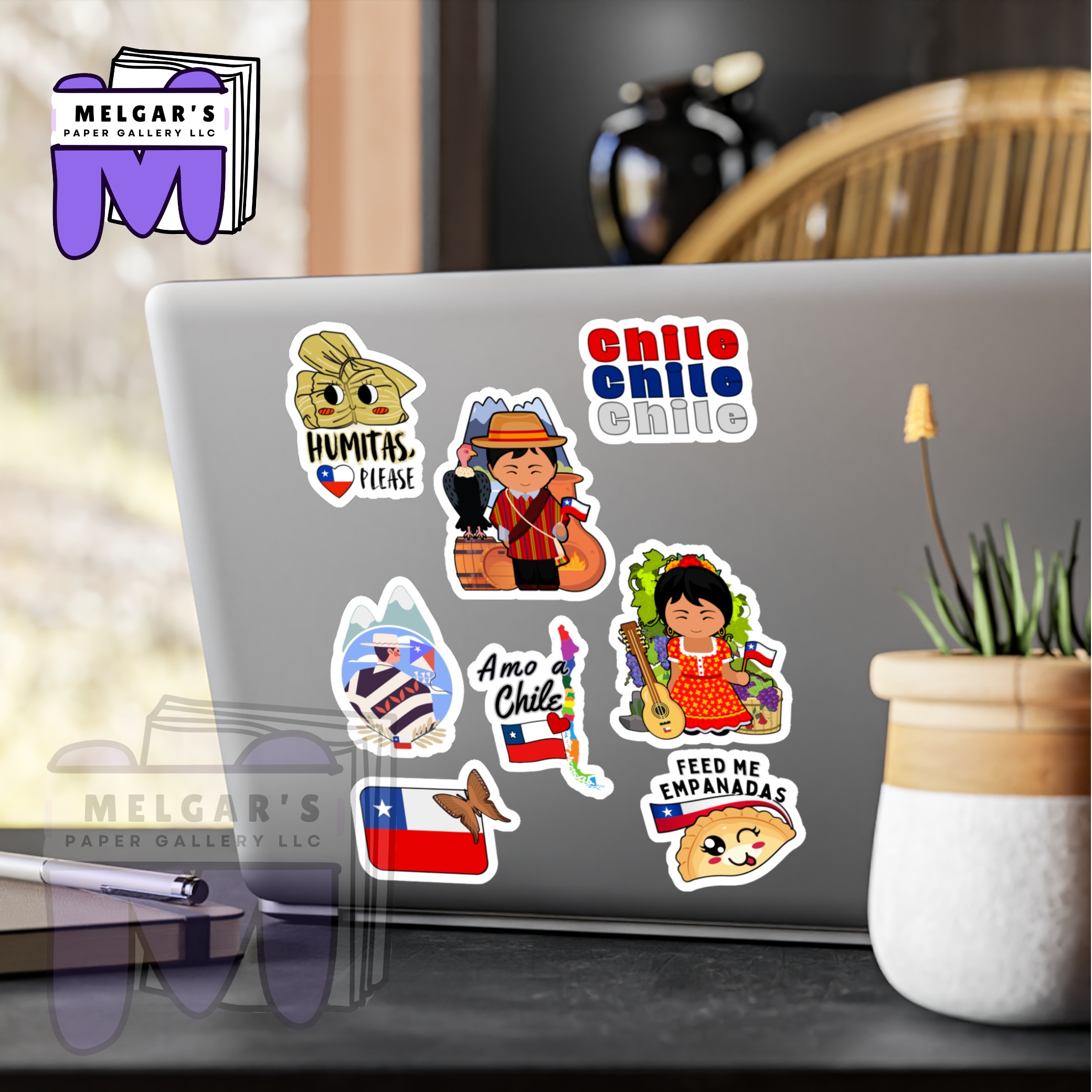 Waterproof Chilean Culture Vinyl Stickers | Humitas, Empanadas & Flag Designs of Chile