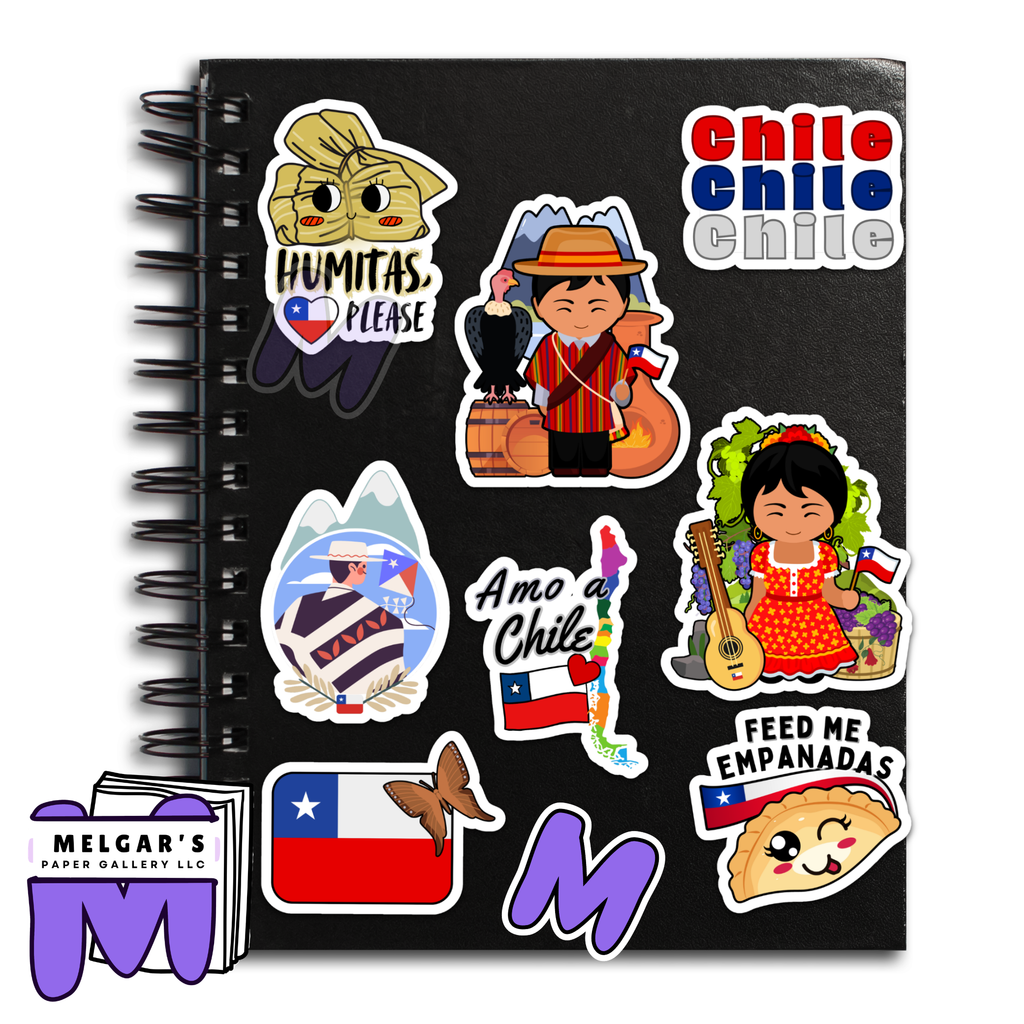 Waterproof Chilean Culture Vinyl Stickers | Humitas, Empanadas & Flag Designs of Chile
