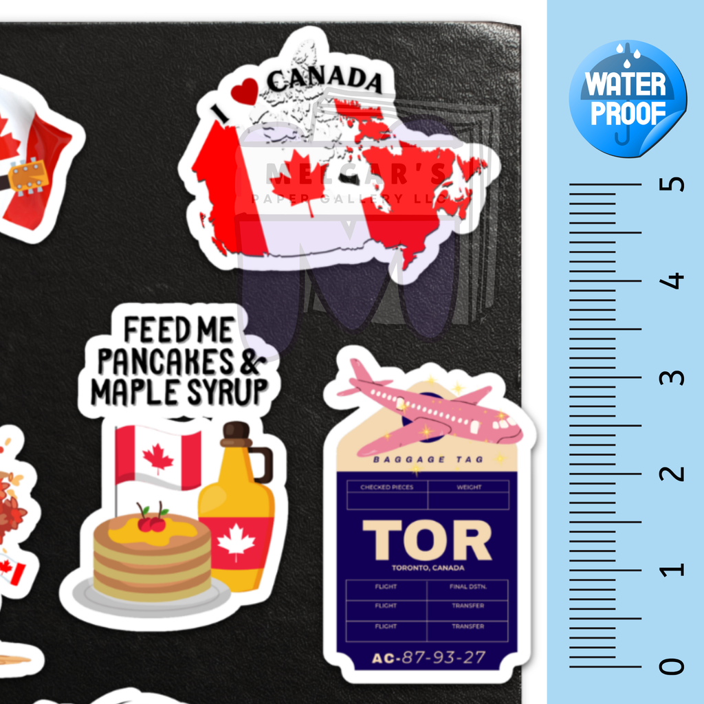 Waterproof Canada Sticker Pack | Canadian Vinyl Decals for Laptops & Water Bottles