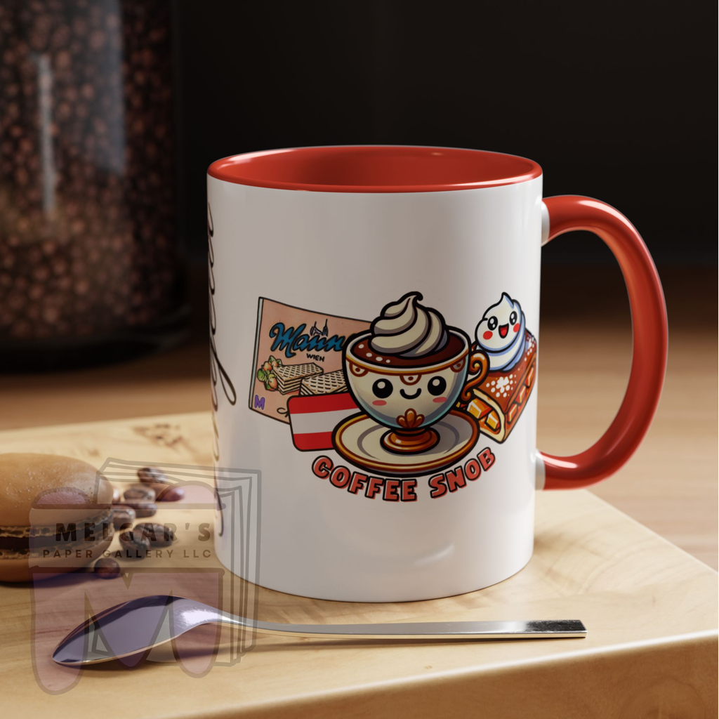 Austria Coffee Snob Mug Custom Gift Viennese Melange and Apfelstrudel