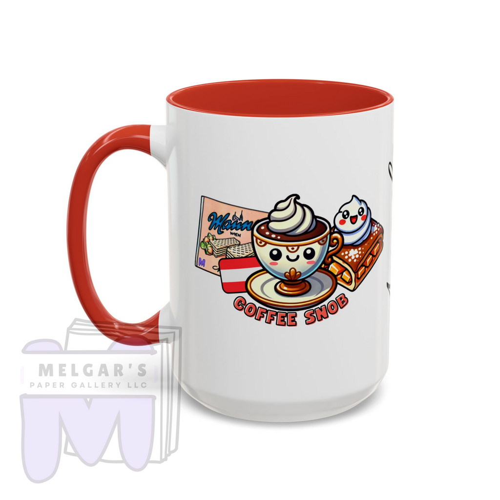 Austria Coffee Snob Mug Custom Gift Viennese Melange and Apfelstrudel