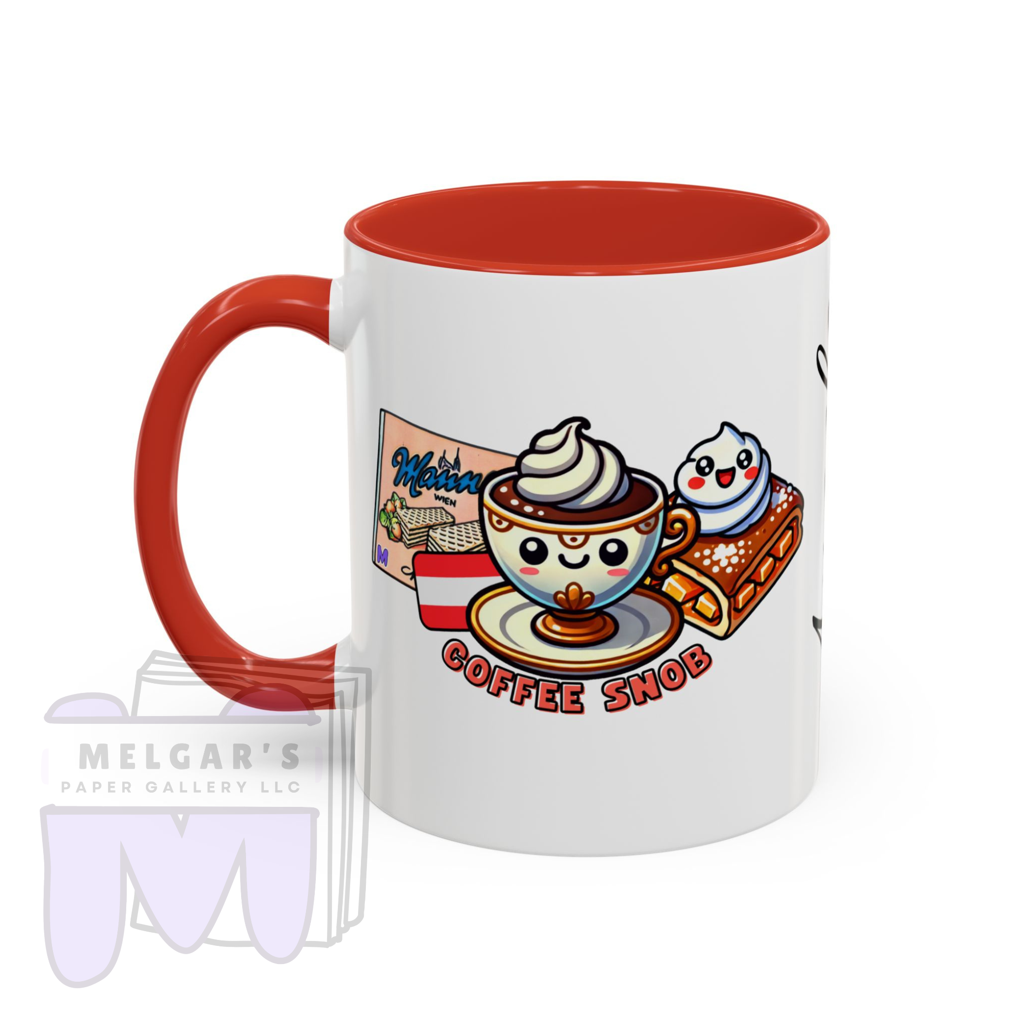 Austria Coffee Snob Mug Custom Gift Viennese Melange and Apfelstrudel
