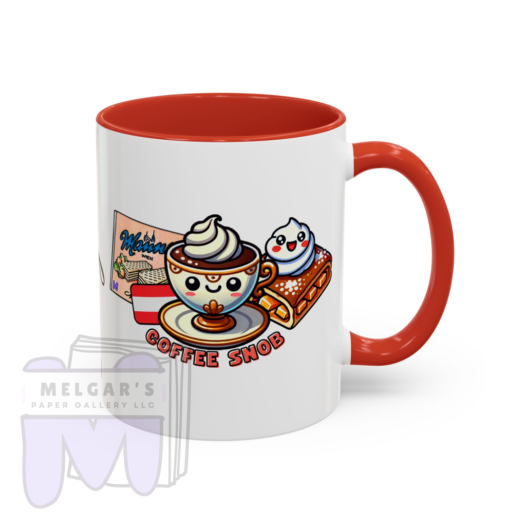 Austria Coffee Snob Mug Custom Gift Viennese Melange and Apfelstrudel