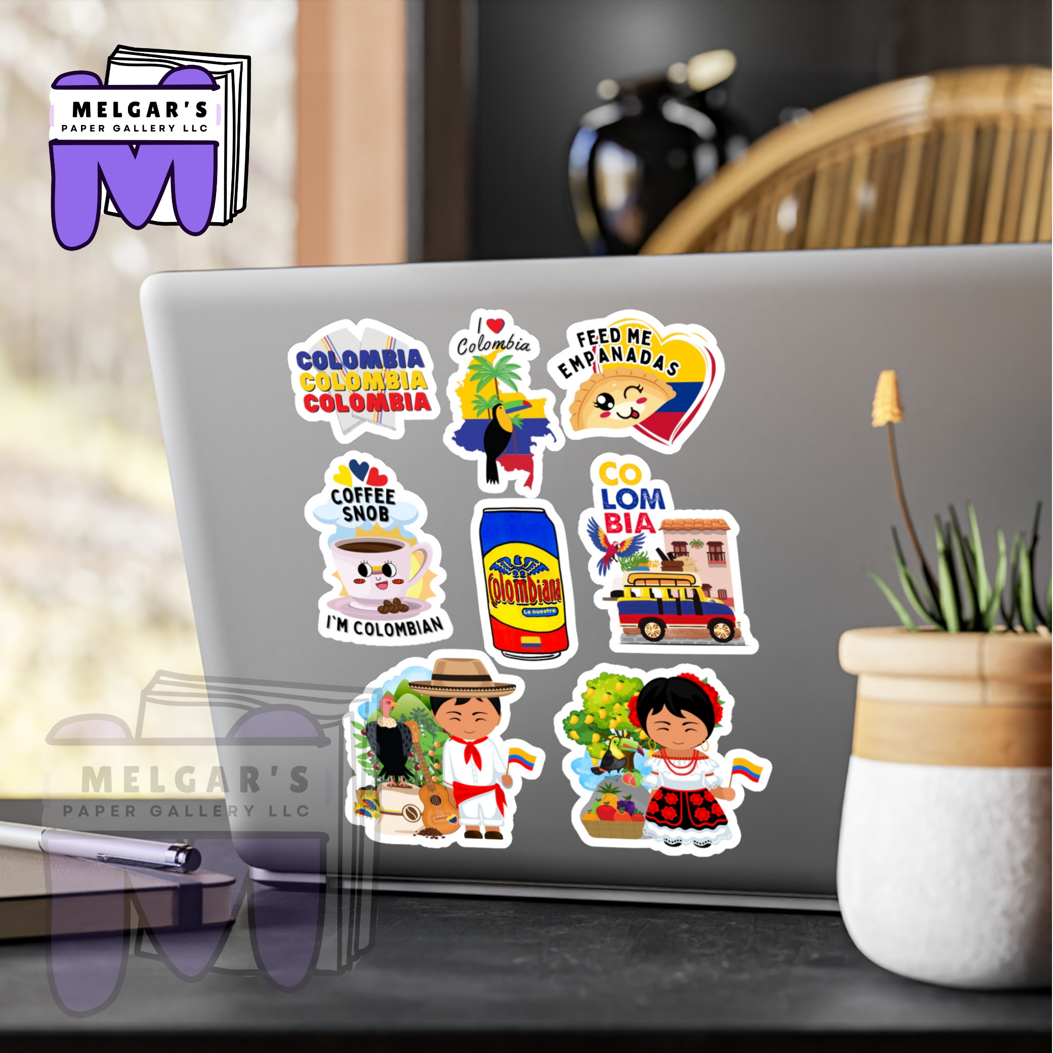 Waterproof Colombia Sticker Pack - Vinyl Decals of Colombia for Laptops & Water Bottles (Handcrafted Designs)