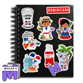 Waterproof Dominican Republic Sticker Pack Set of 8 Large Decals - Waterproof for Laptop, Water Bottle, Notebooks, Students & more!