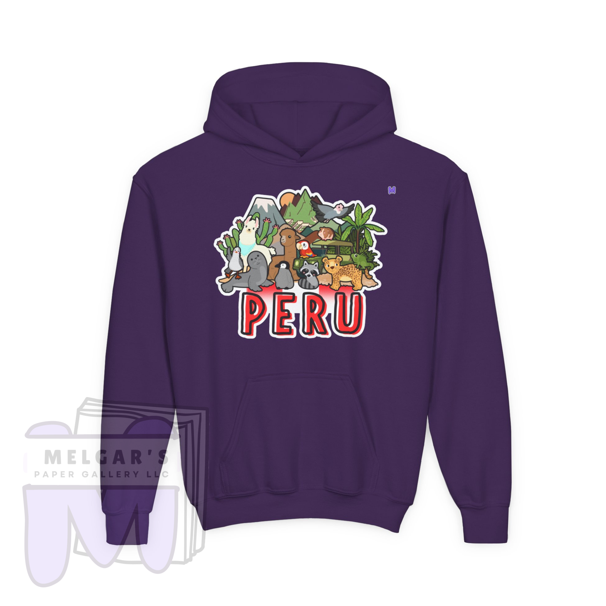 Peru Kids Hoodie – Cute Peru Landmark & Wildlife Graphic Sweatshirt - 4 Colors!