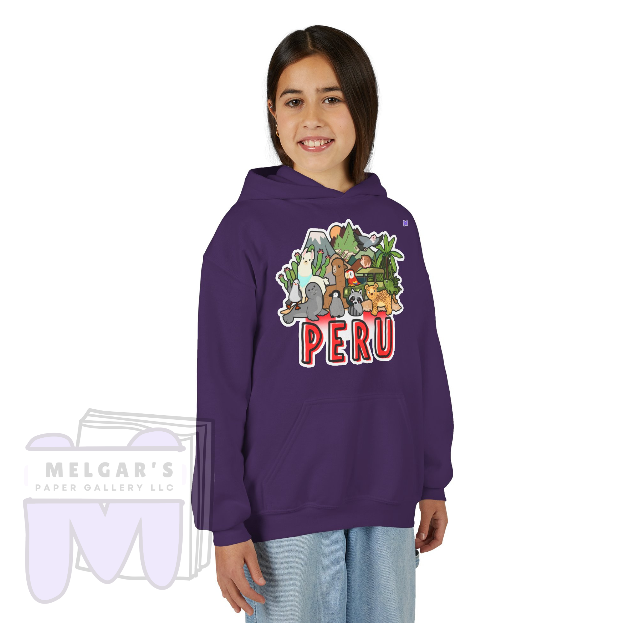 Peru Kids Hoodie – Cute Peru Landmark & Wildlife Graphic Sweatshirt - 4 Colors!