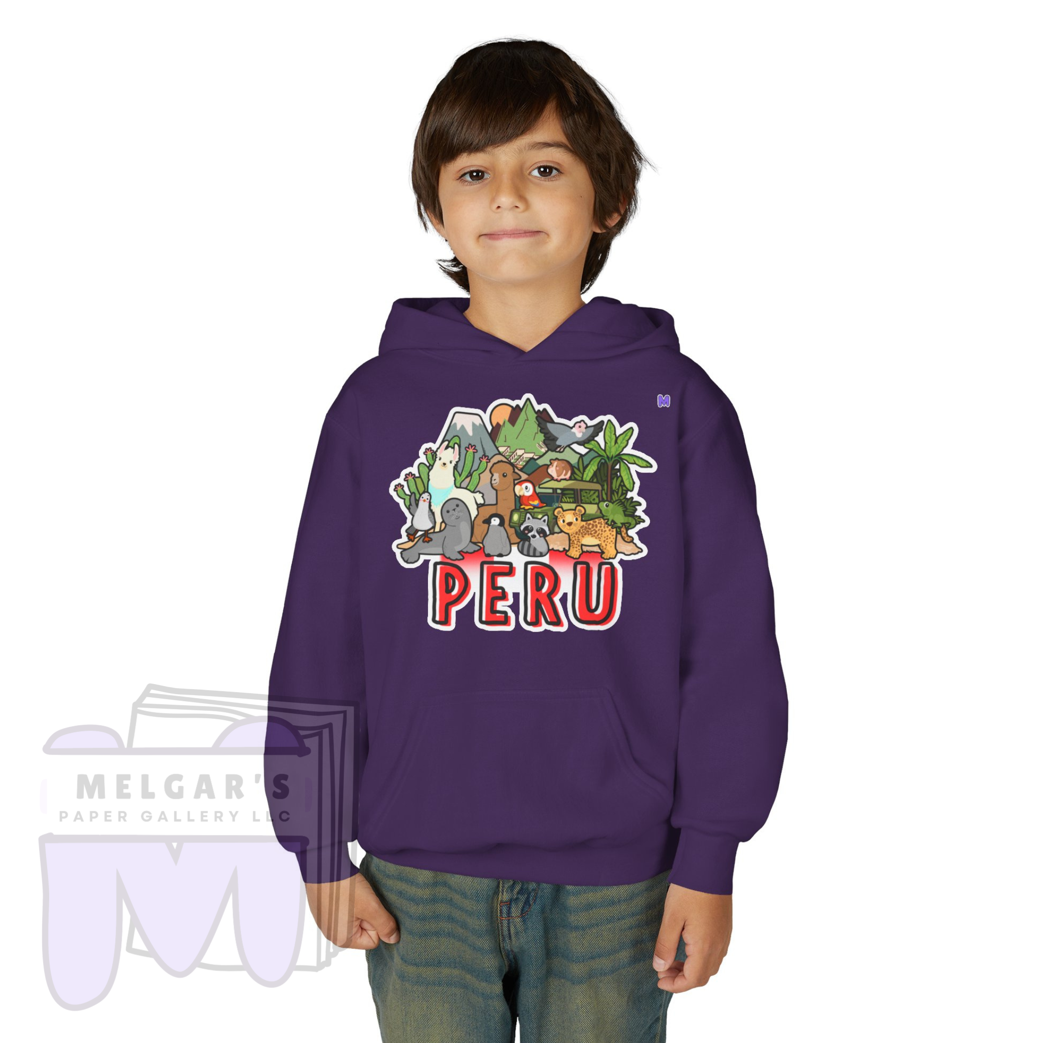 Peru Kids Hoodie – Cute Peru Landmark & Wildlife Graphic Sweatshirt - 4 Colors!