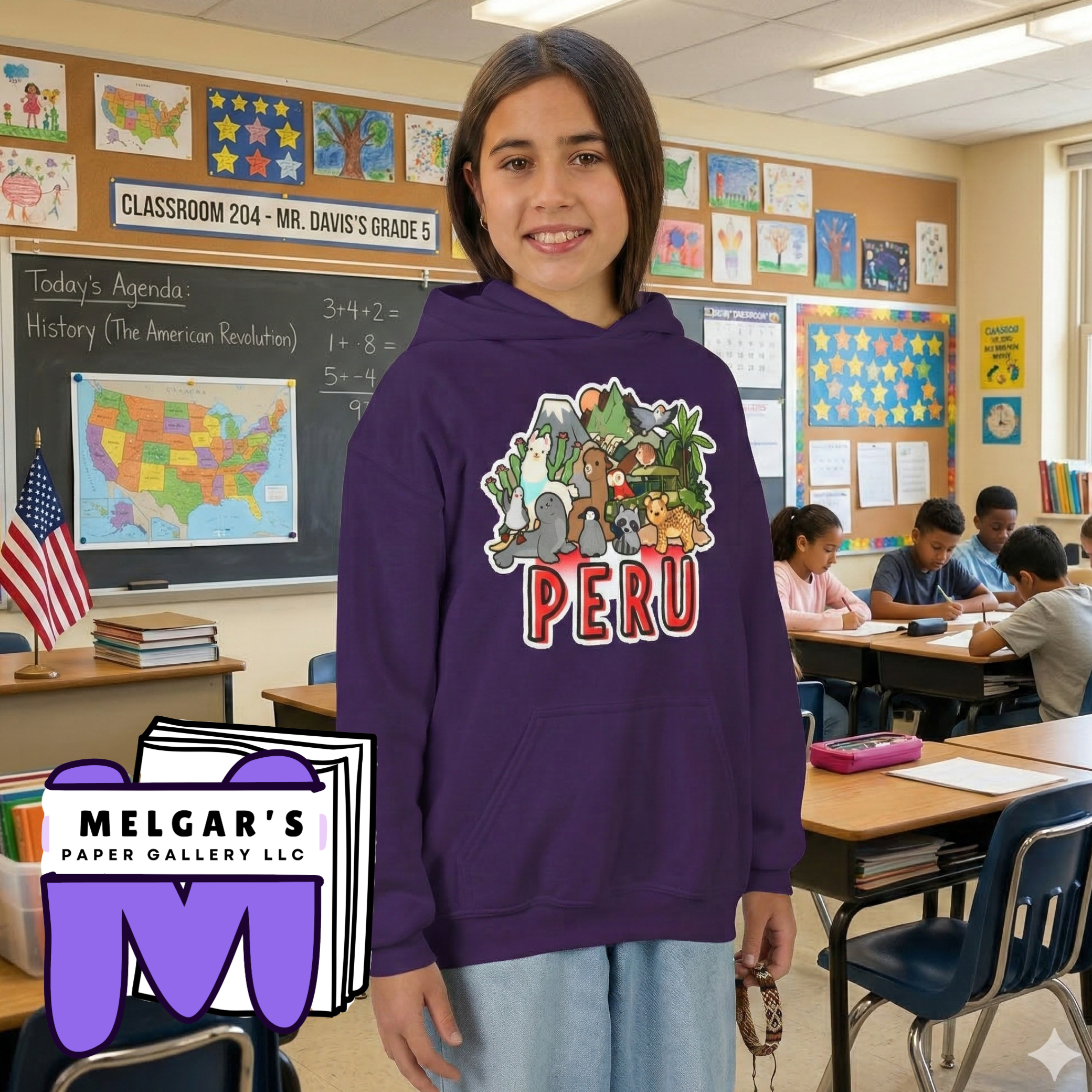 Peru Kids Hoodie – Cute Peru Landmark & Wildlife Graphic Sweatshirt - 4 Colors!