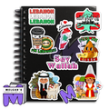 Waterproof Lebanon Sticker Pack of 8 Large Decals | Lebanese Vinyl Decals (Say Wallah, Cedar & Cultural Icons)