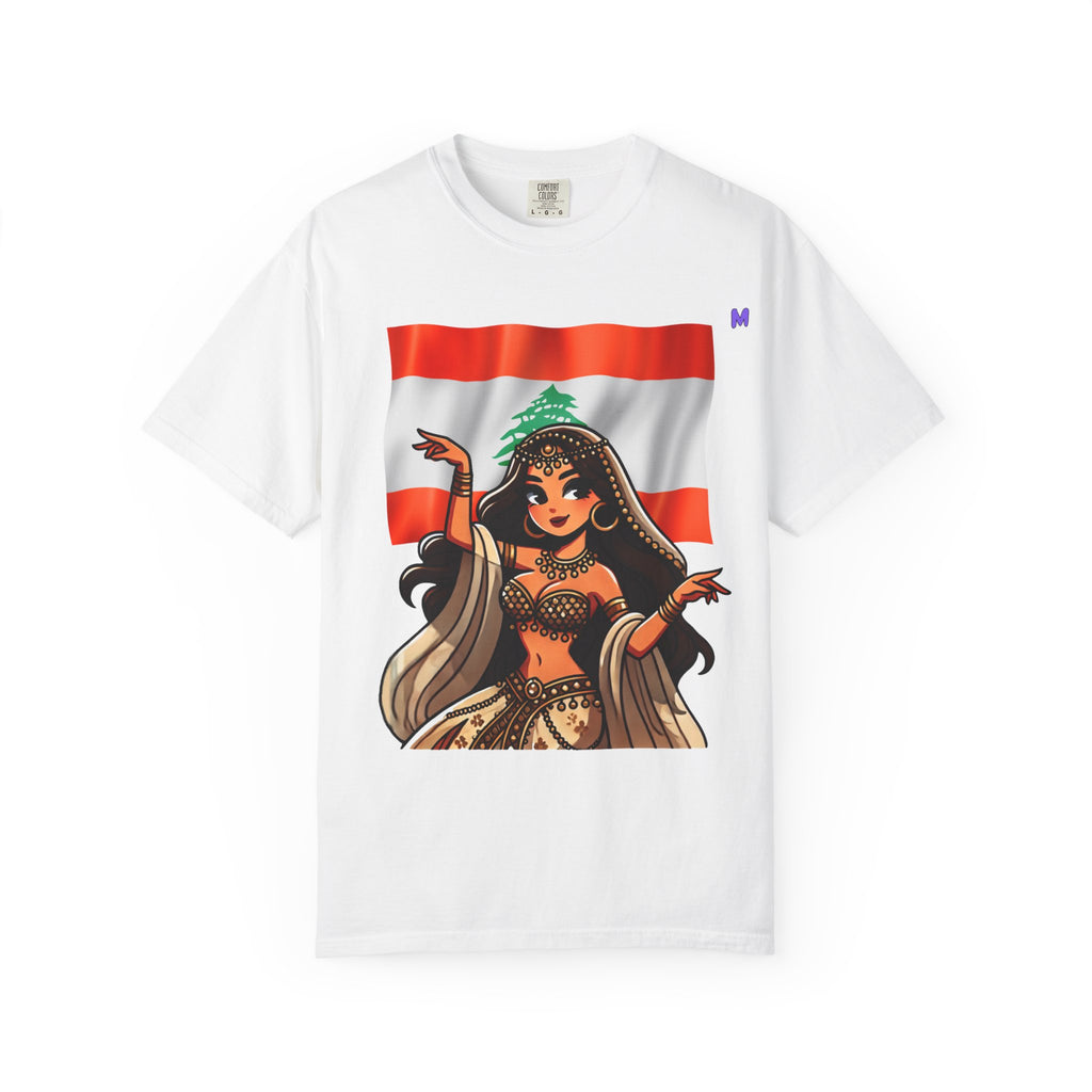 Lebanese Pride “Cedar Goddess” Unisex T-Shirt — White, Black, Military Green (S–4XL)