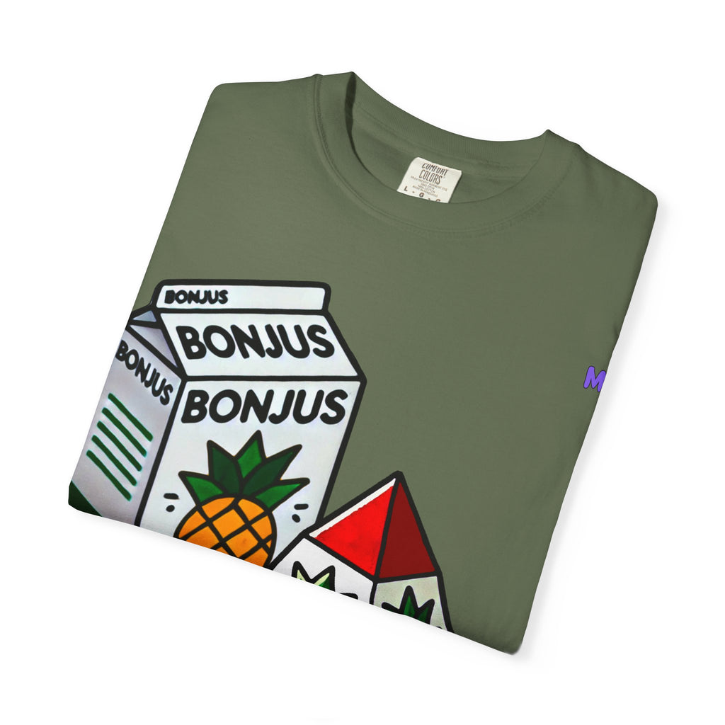 Bonjus Pineapple Juice Graphic Tee — Unisex T-Shirt (Red, Military Green, Charcoal, White | S–4XL)