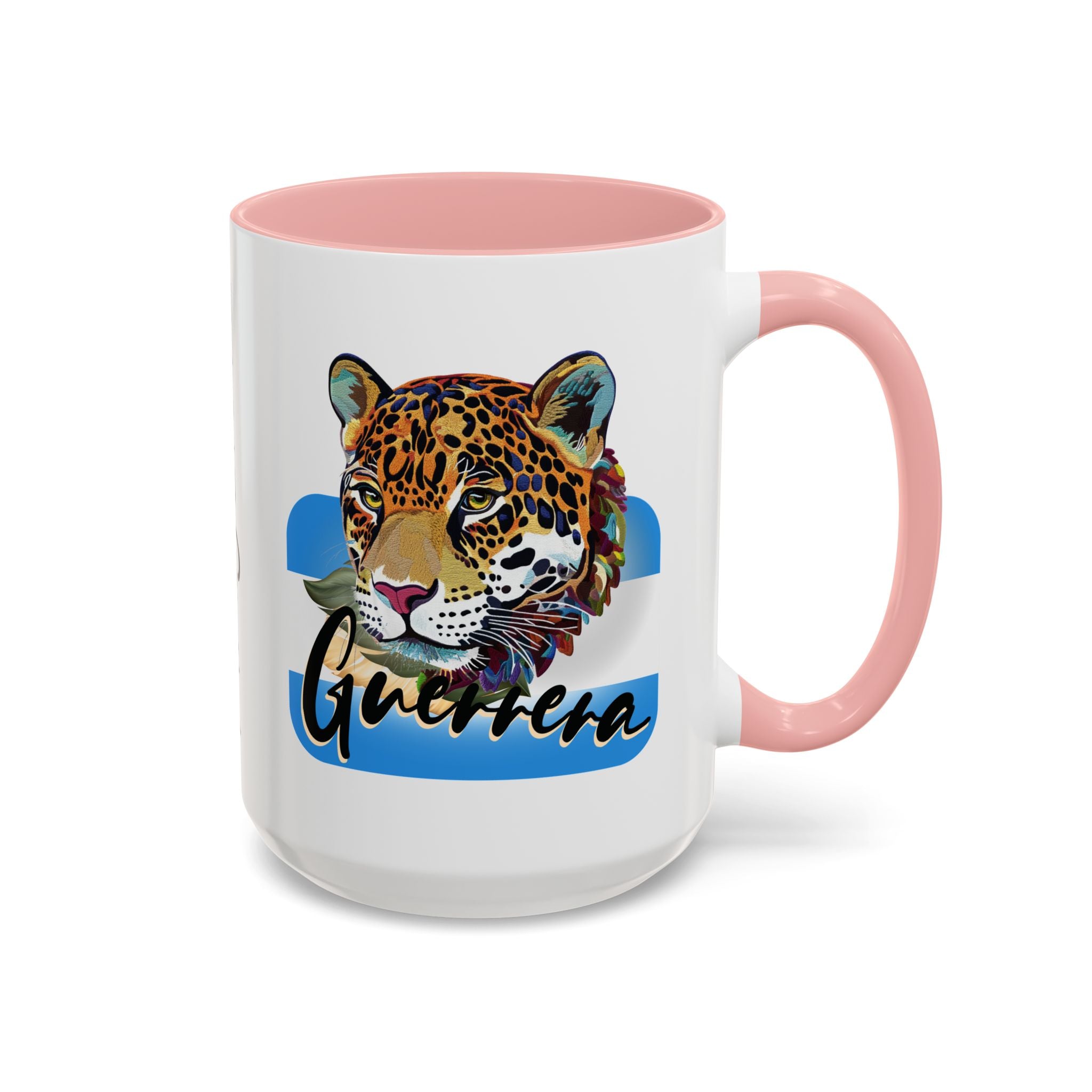 Custom! Personalized Honduras Guerrera Mug - Custom Name Coffee Cup with Powerful Jaguar Art - Inspirational Gift for Strong Honduran Latina Women & Warriors