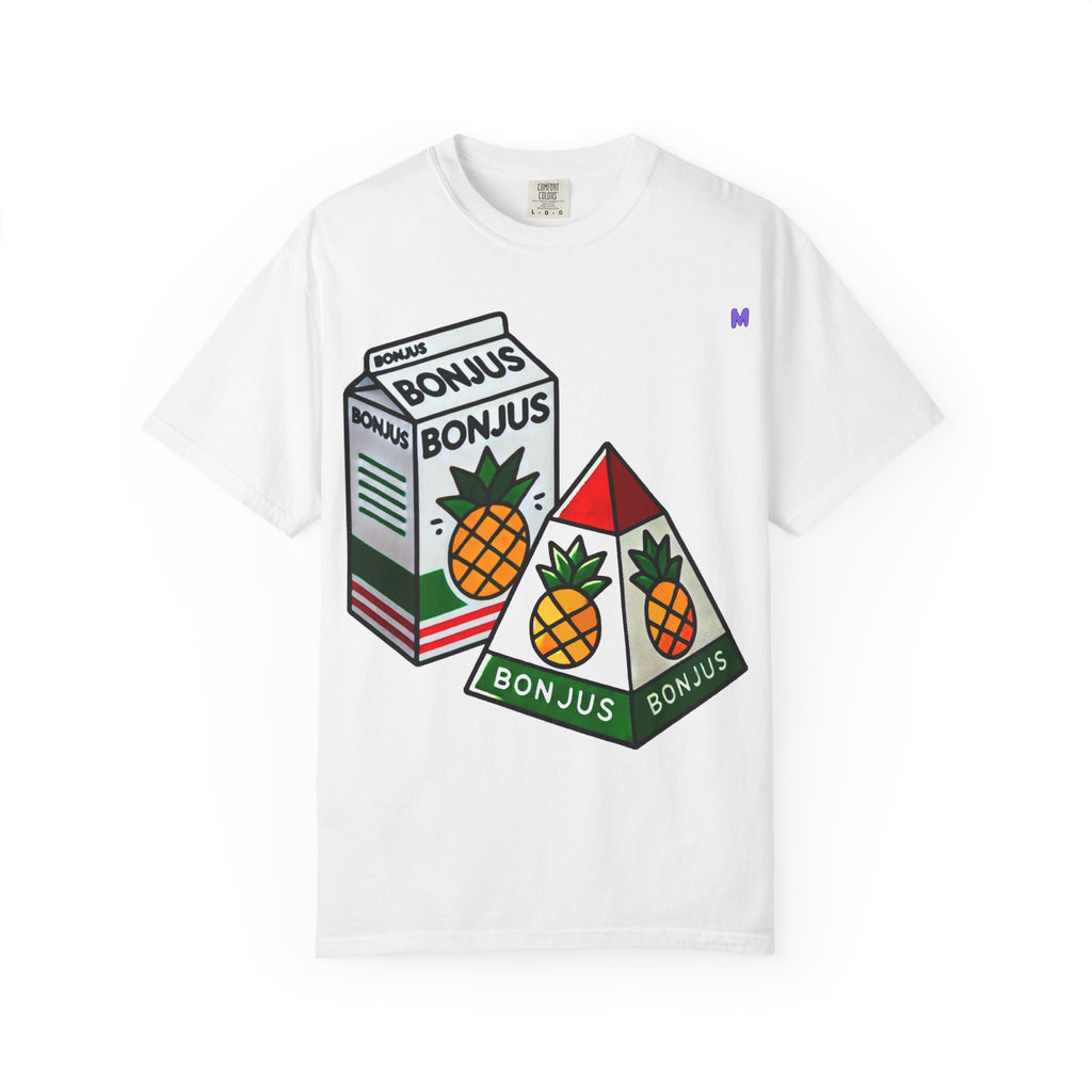 Bonjus Pineapple Juice Graphic Tee — Unisex T-Shirt (Red, Military Green, Charcoal, White | S–4XL)