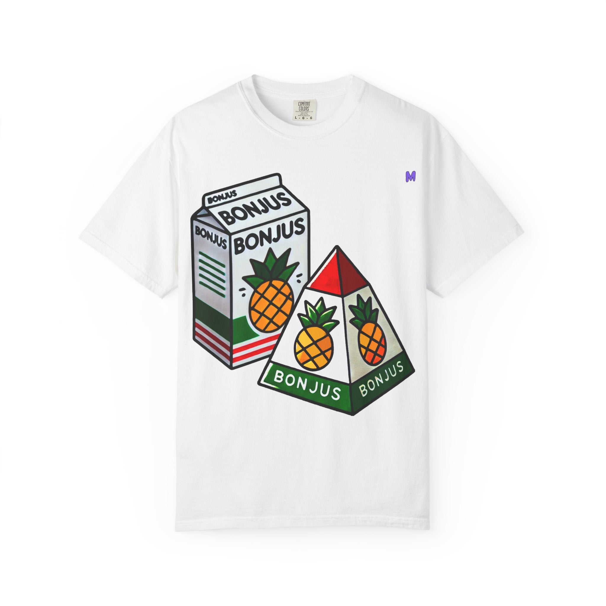 Bonjus Pineapple Juice Graphic Tee — Unisex T-Shirt (Red, Military Green, Charcoal, White | S–4XL)