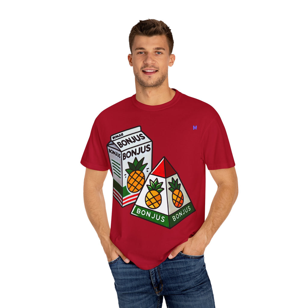 Bonjus Pineapple Juice Graphic Tee — Unisex T-Shirt (Red, Military Green, Charcoal, White | S–4XL)